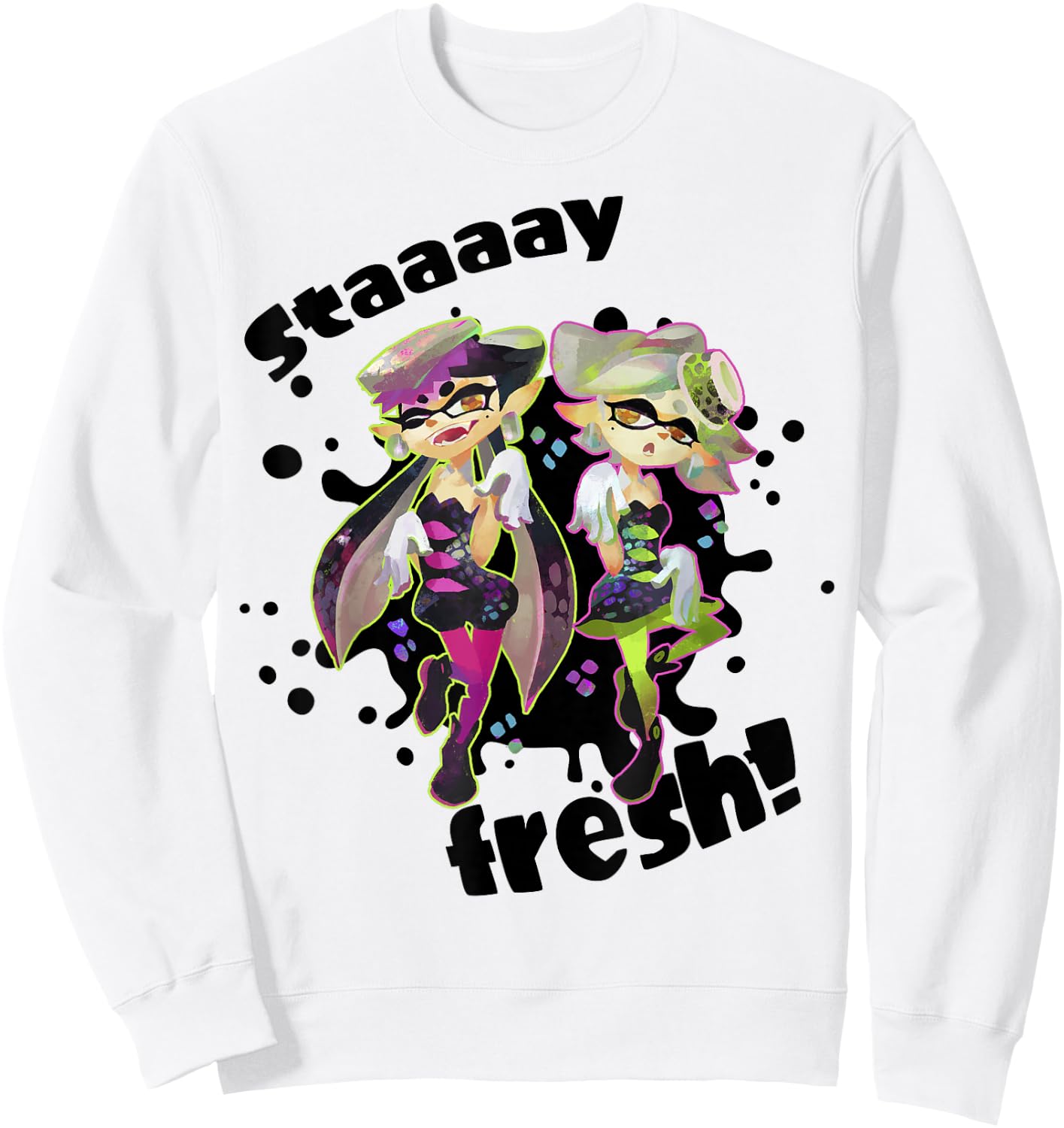 Nintendo Splatoon Squid Sisters Stay Fresh Graphic Sweatshirt - Sweatshirt | White