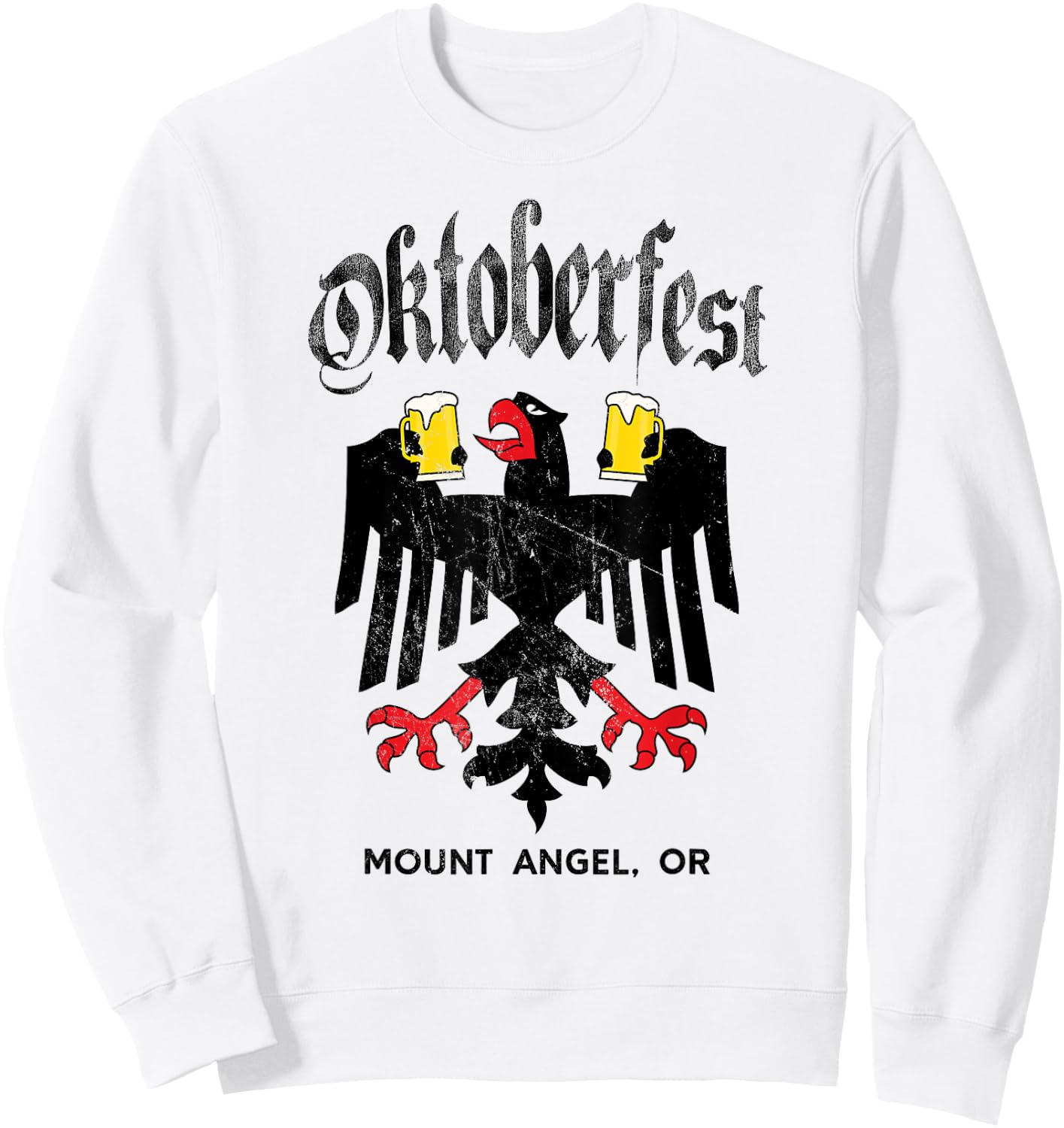 Mount Angel Oktoberfest German Eagle Drinking Buddy Sweatshirt - Sweatshirt | White