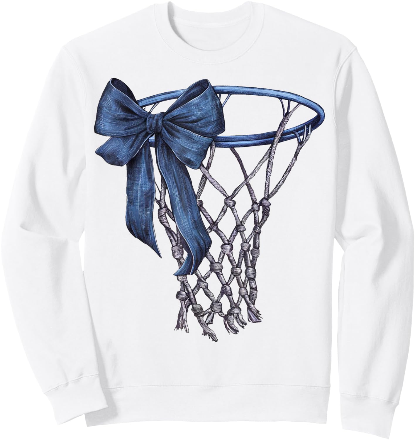 Coquette Basketball Game Day Mama Bow Vintage Sweatshirt - Sweatshirt | White