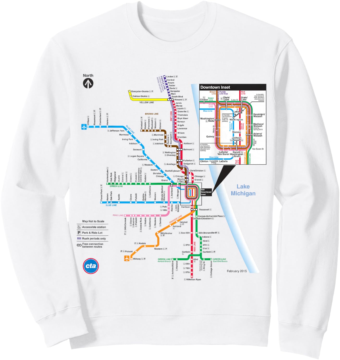 CTA Rail Map Sweatshirt - Sweatshirt | White