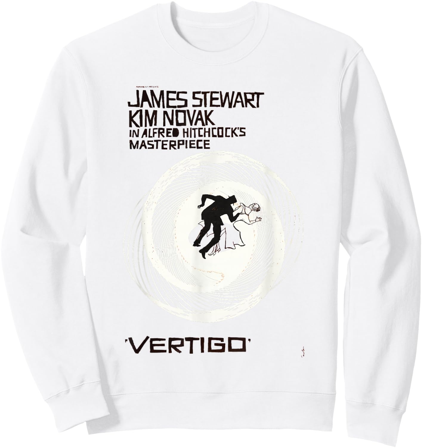 Vertigo Vintage Movie Poster, Noir Thriller Acrophobia Film Sweatshirt - Sweatshirt | White