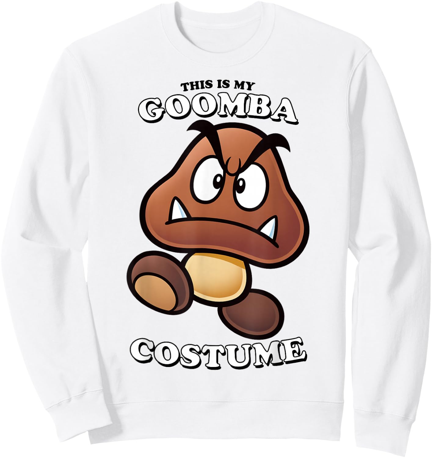 Super Mario Bros Halloween This Is My Goomba Costume Sweatshirt - Sweatshirt | White