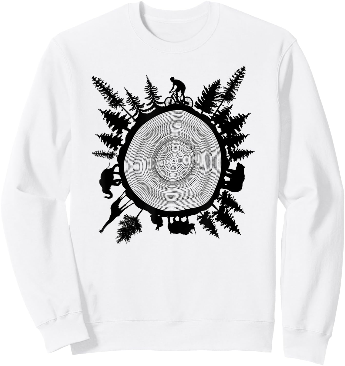 Into The Woods - Tree Ring T Shirt Design Sweatshirt - Sweatshirt | White
