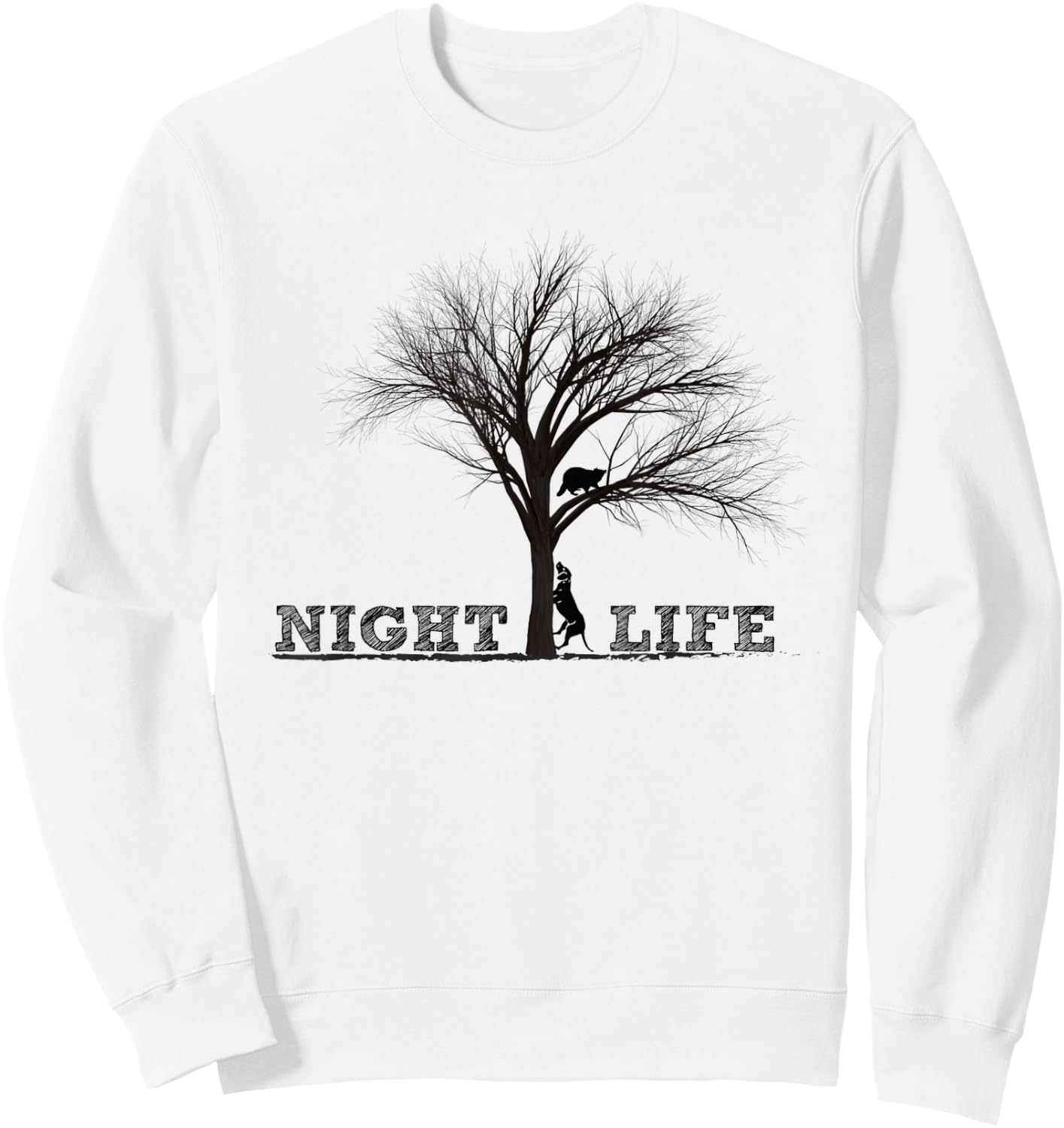 Raccoon Coon Hunting Night Life Treeing Dogs Raccoon Gifts Sweatshirt - Sweatshirt | White