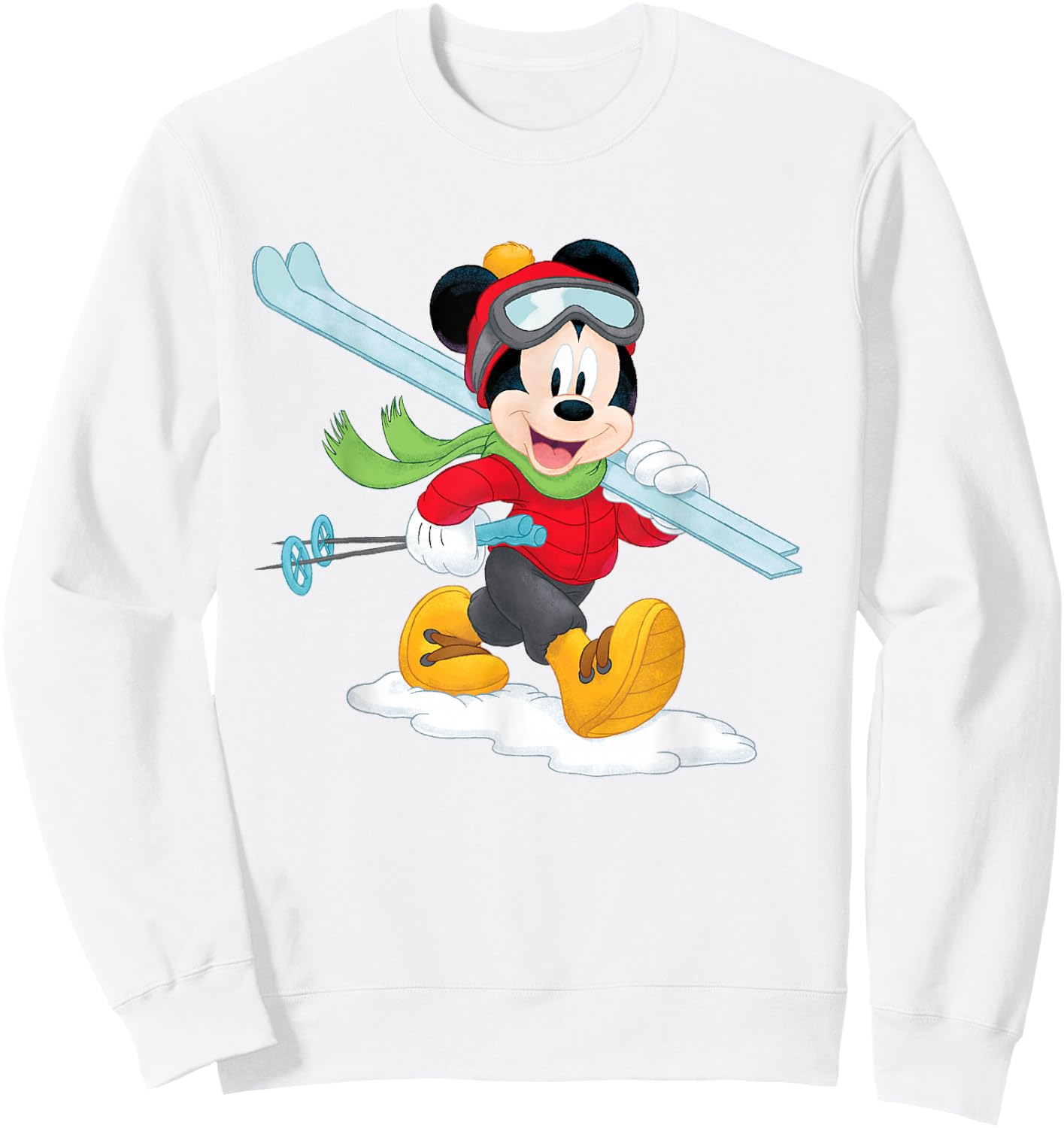 Disney Mickey Mouse Winter Ski Adventure Sweatshirt - Sweatshirt | White