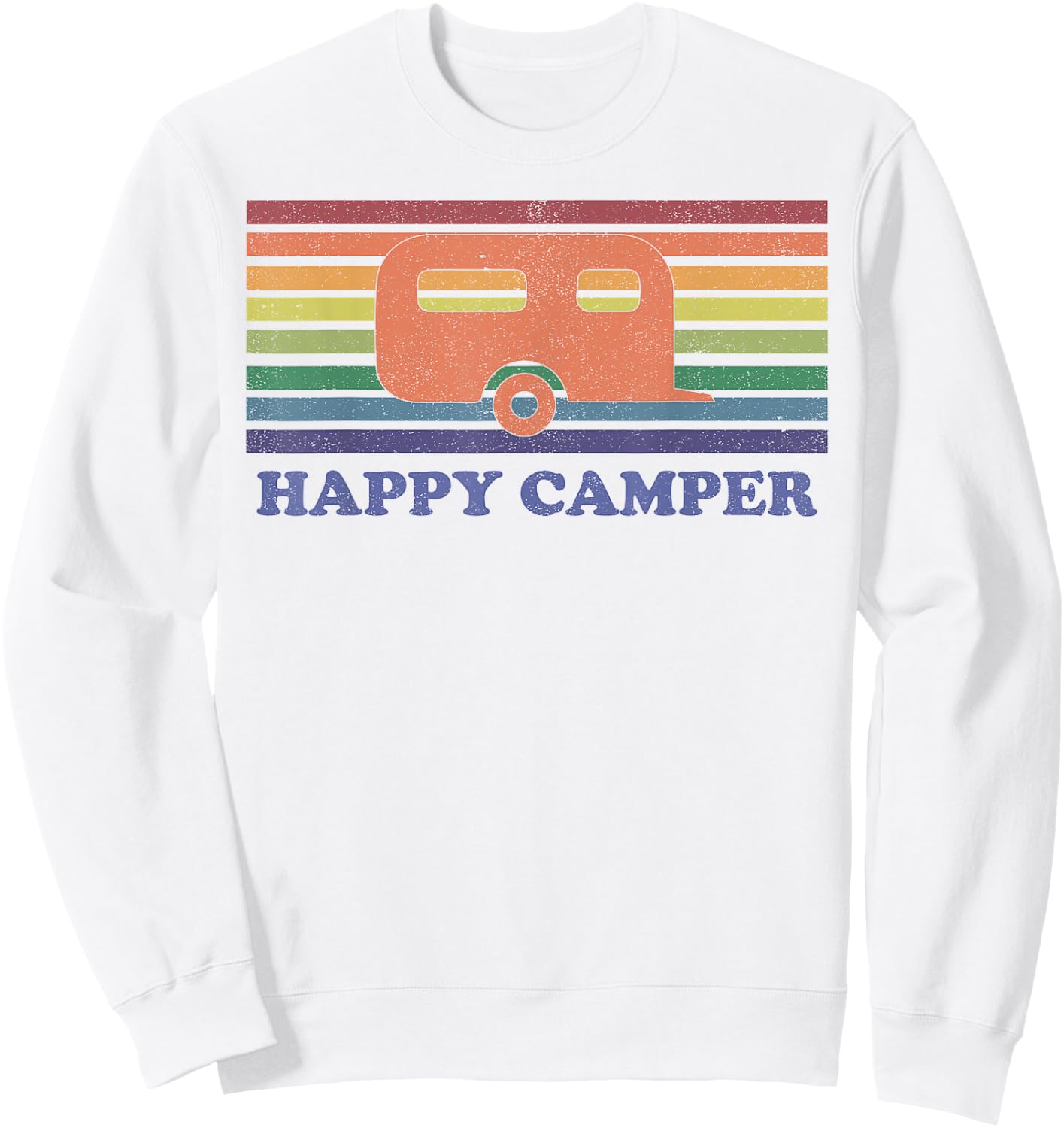Happy Camper Shirt Vintage Camping Sweatshirt - Sweatshirt | White