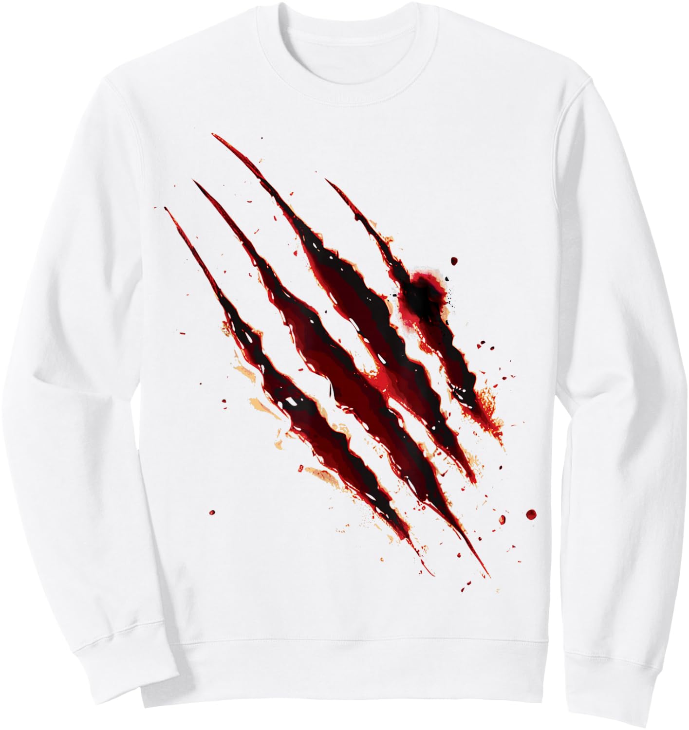 Bloody Shirt Zombie Outbreak Blood Splatter Claw Marks Sweatshirt - Sweatshirt | White