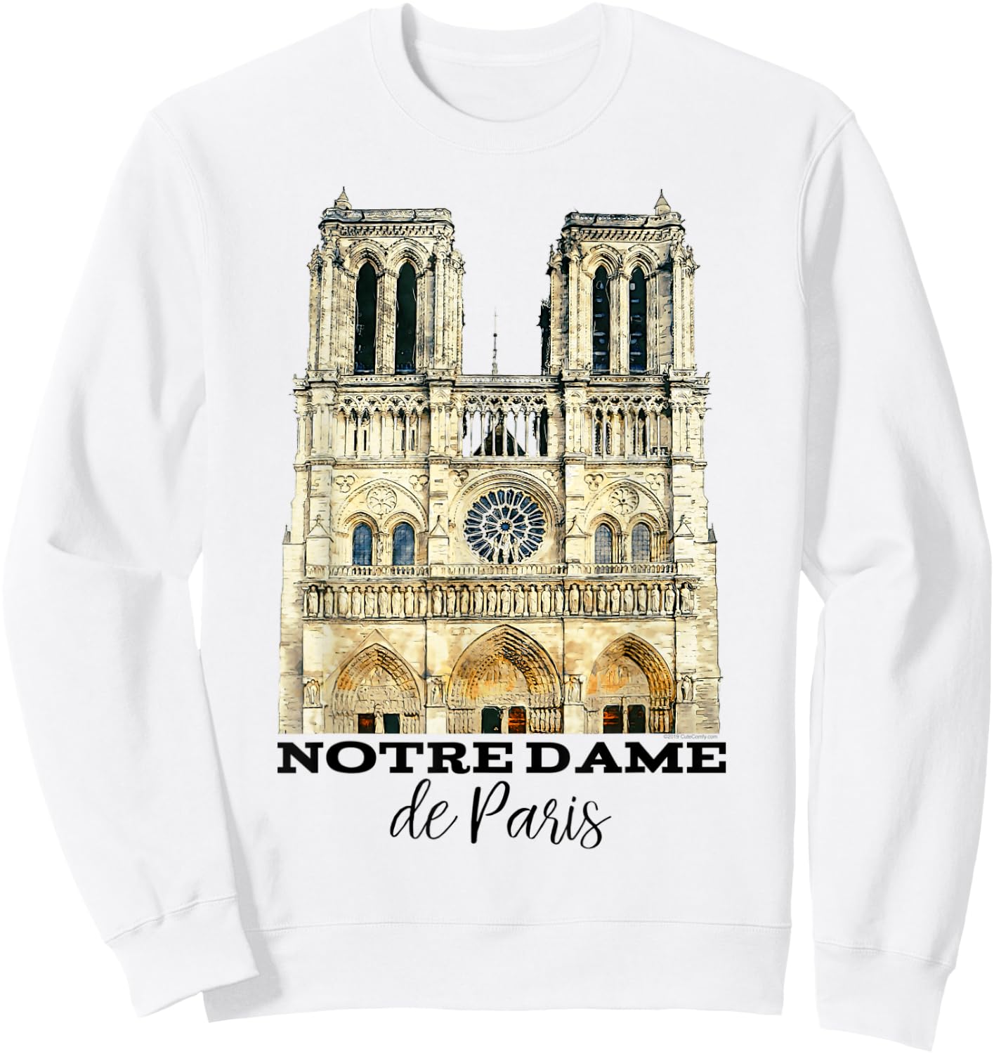 Notre-Dame de Paris Souvenir Shirt France French Cathedral Sweatshirt - Sweatshirt | White