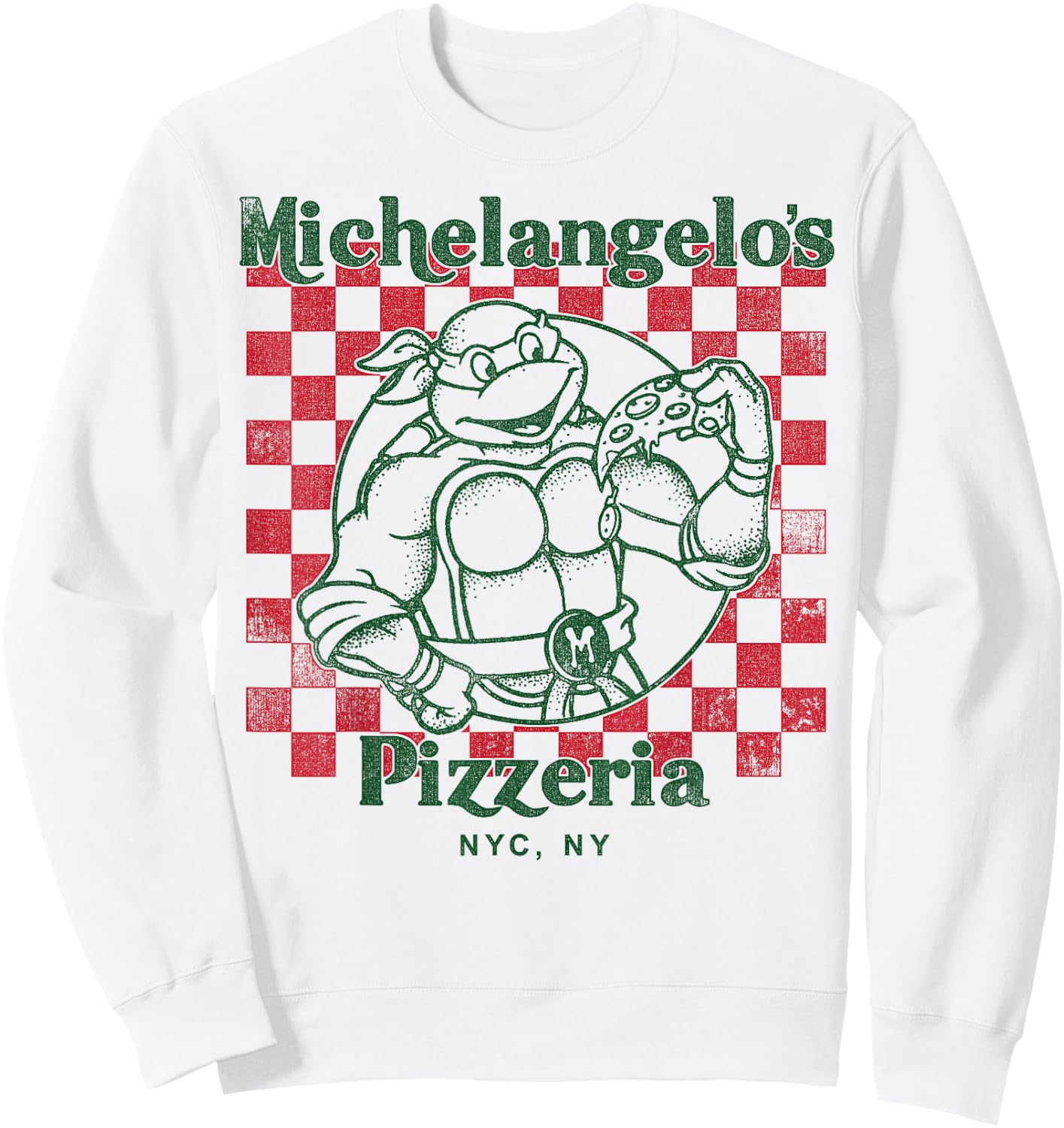 Teenage Mutant Ninja Turtles Mikeys Yummy Pizza Short Sleeve Sweatshirt - Sweatshirt | White