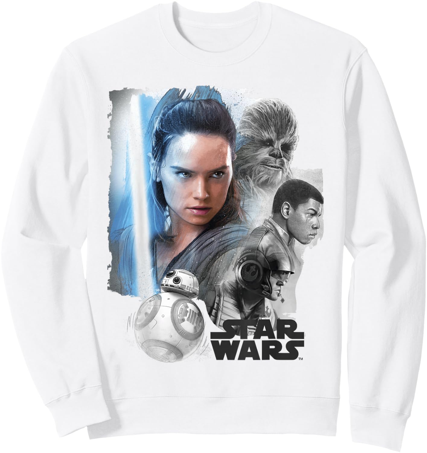 Star Wars Last Jedi Rey & the Team Are Ready Graphic Sweatshirt - Sweatshirt | White