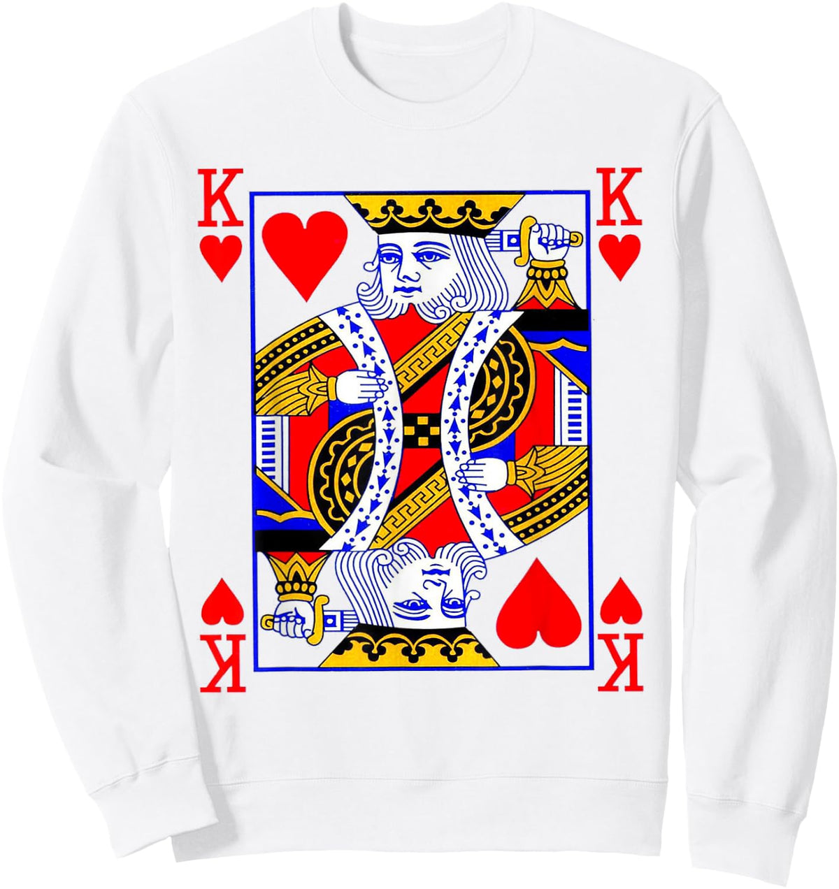 King of Hearts Playing Card Poker Card Costume Shirt Sweatshirt - Sweatshirt | White