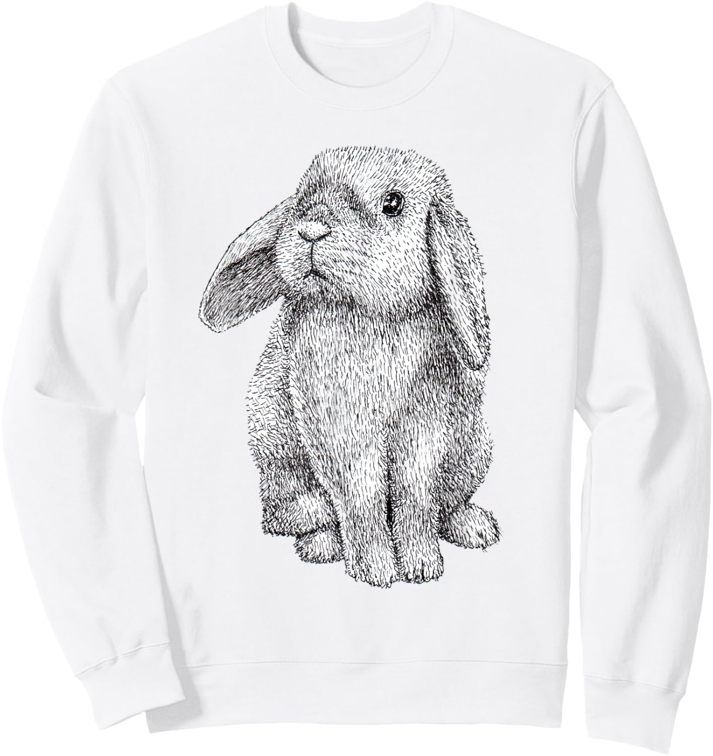 Lop Eared Bunny Rabbit Cute Sweatshirt - Sweatshirt | White