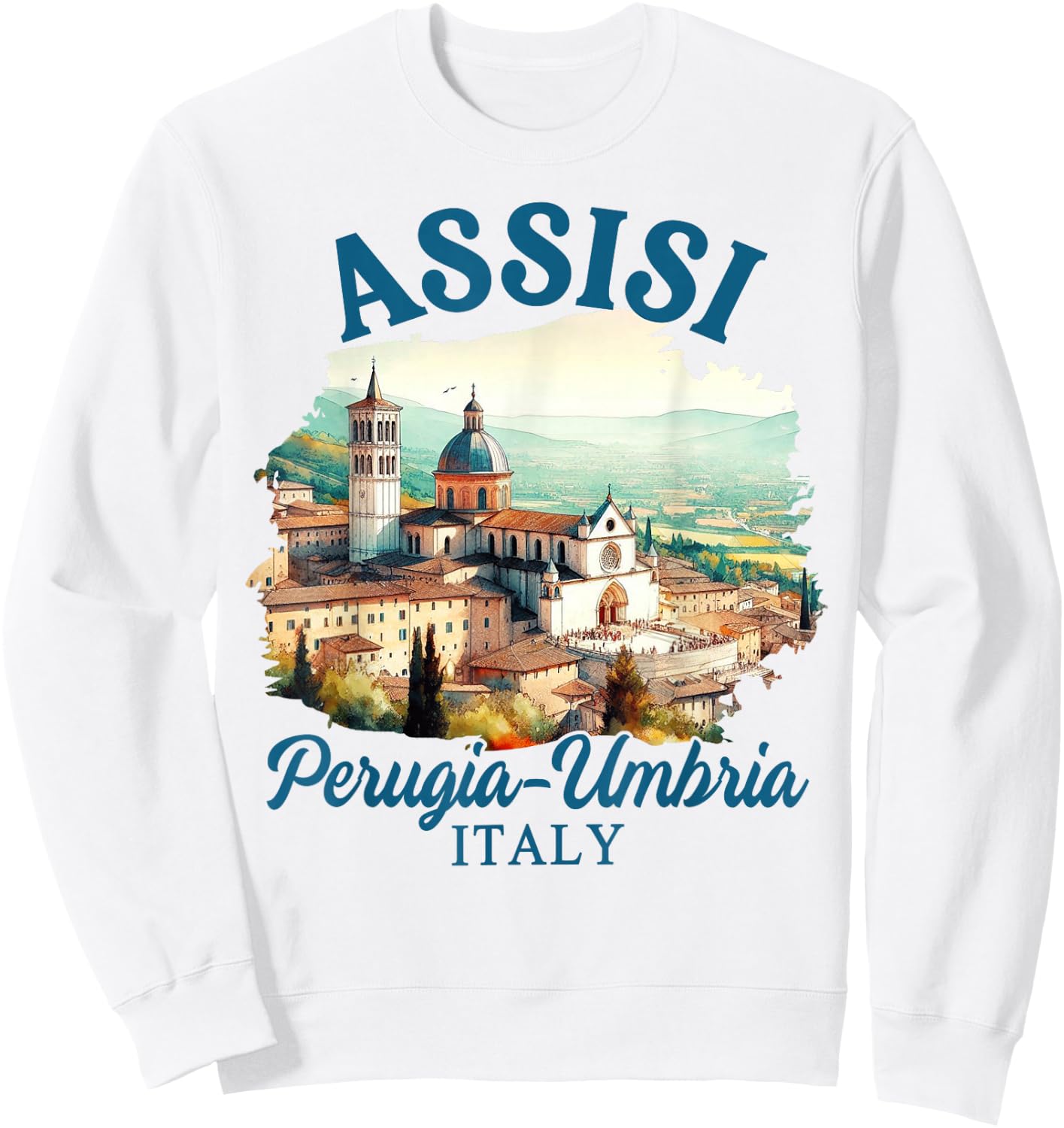 Assisi Travel Perugia Umbria Italy Trip Meet Me In Assisi Sweatshirt - Sweatshirt | White