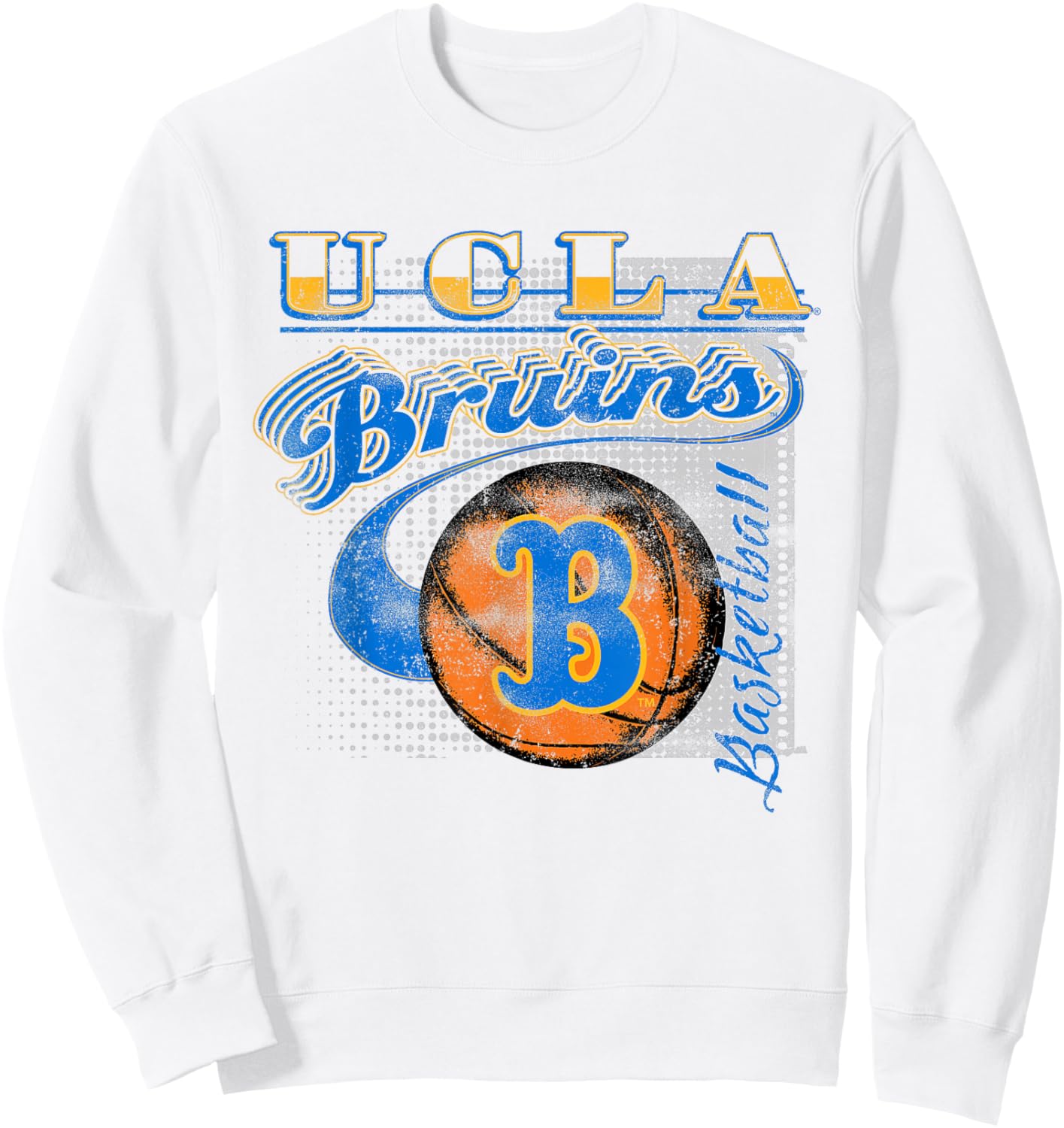 UCLA Bruins Basketball Retro White Officially Licensed Sweatshirt - Sweatshirt | White