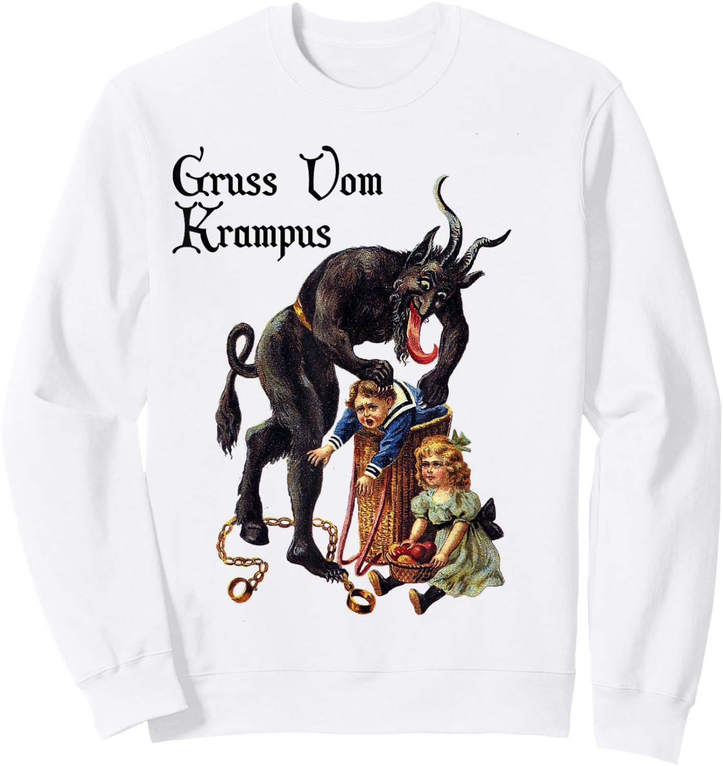 Santi Claus Greetings from Gruss Vom Krampus Sweatshirt - Sweatshirt | White