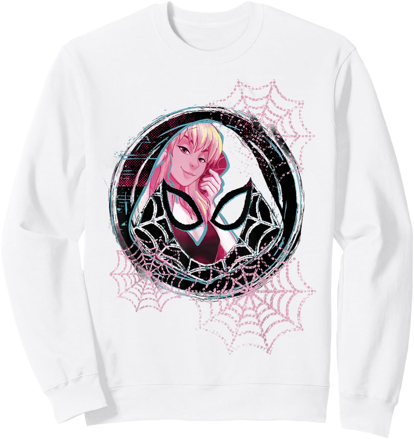 Marvel Ghost-Spider Gwen Background Badge Graphic Sweatshirt - Sweatshirt | White