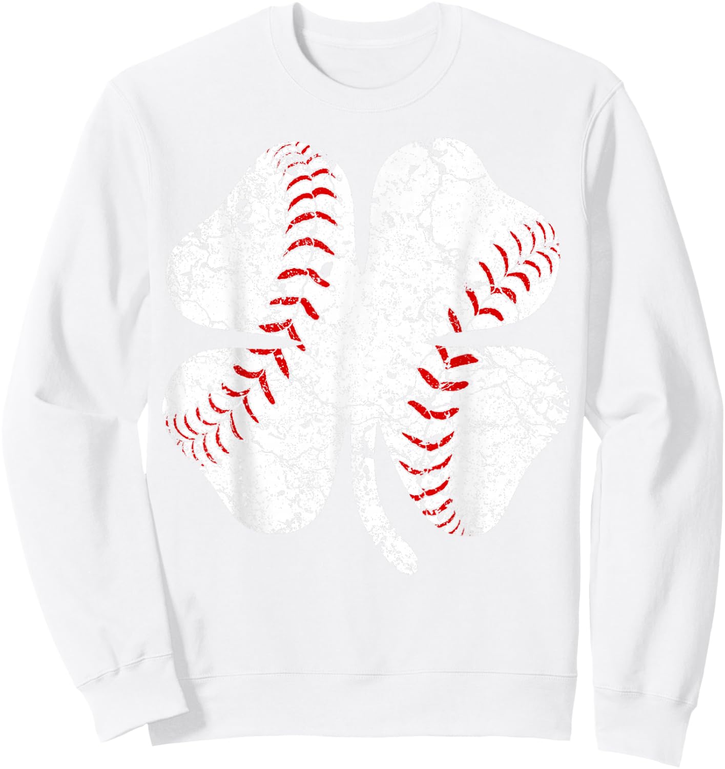 Baseball St Patricks Day Boys Girls Men Women Shamrock Green Sweatshirt - Sweatshirt | White
