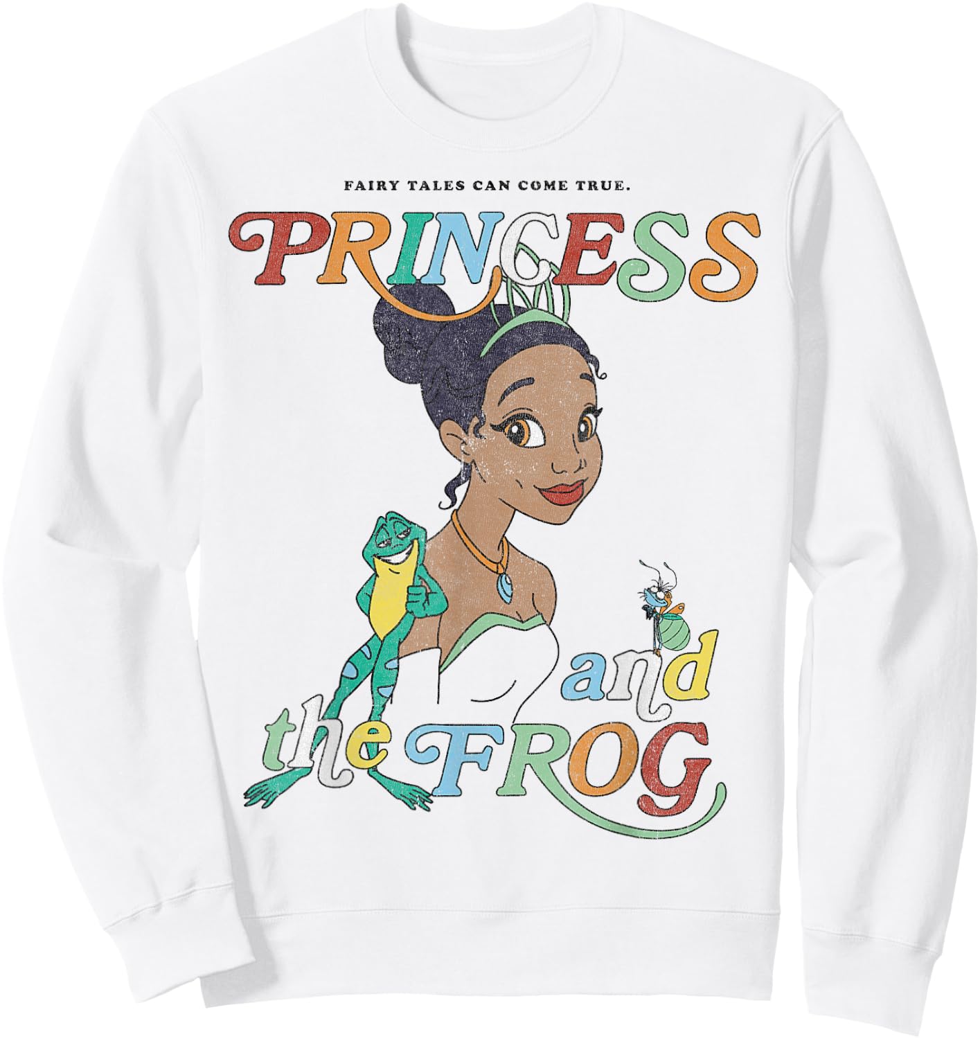 Disney Princess and The Frog Tiana and Frog Naveen Portrait Small Sweatshirt - Sweatshirt | White