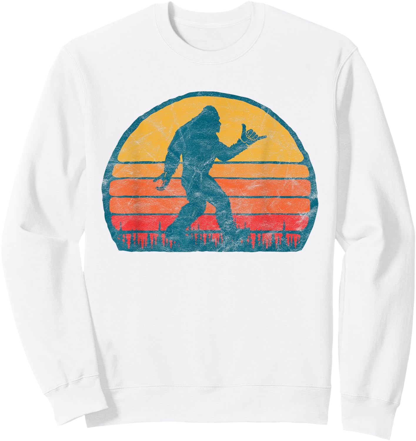 Funny Shaka Aloha Bigfoot Surfer Shirt - Believe Dude! Sweatshirt - Sweatshirt | White
