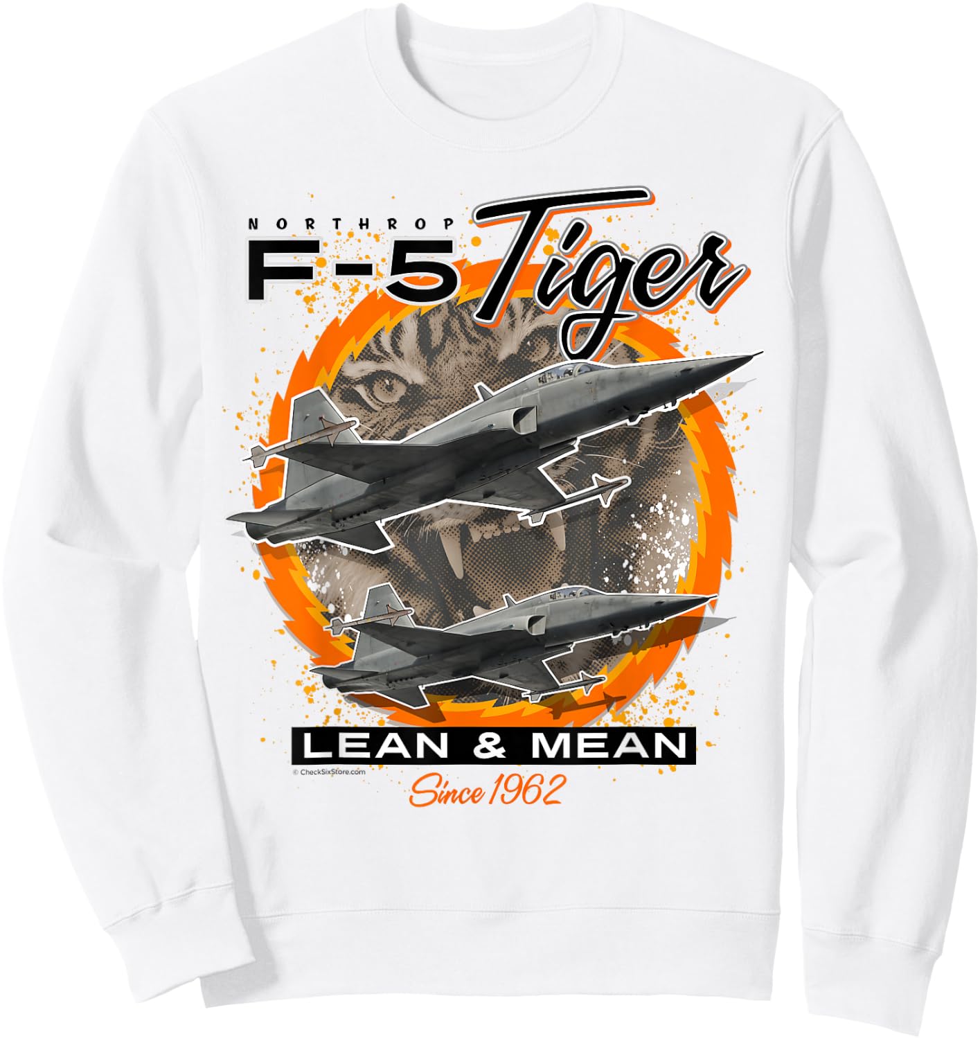 F-5 Tiger Jet Lean and Mean Since 1962 Sweatshirt - Sweatshirt | White