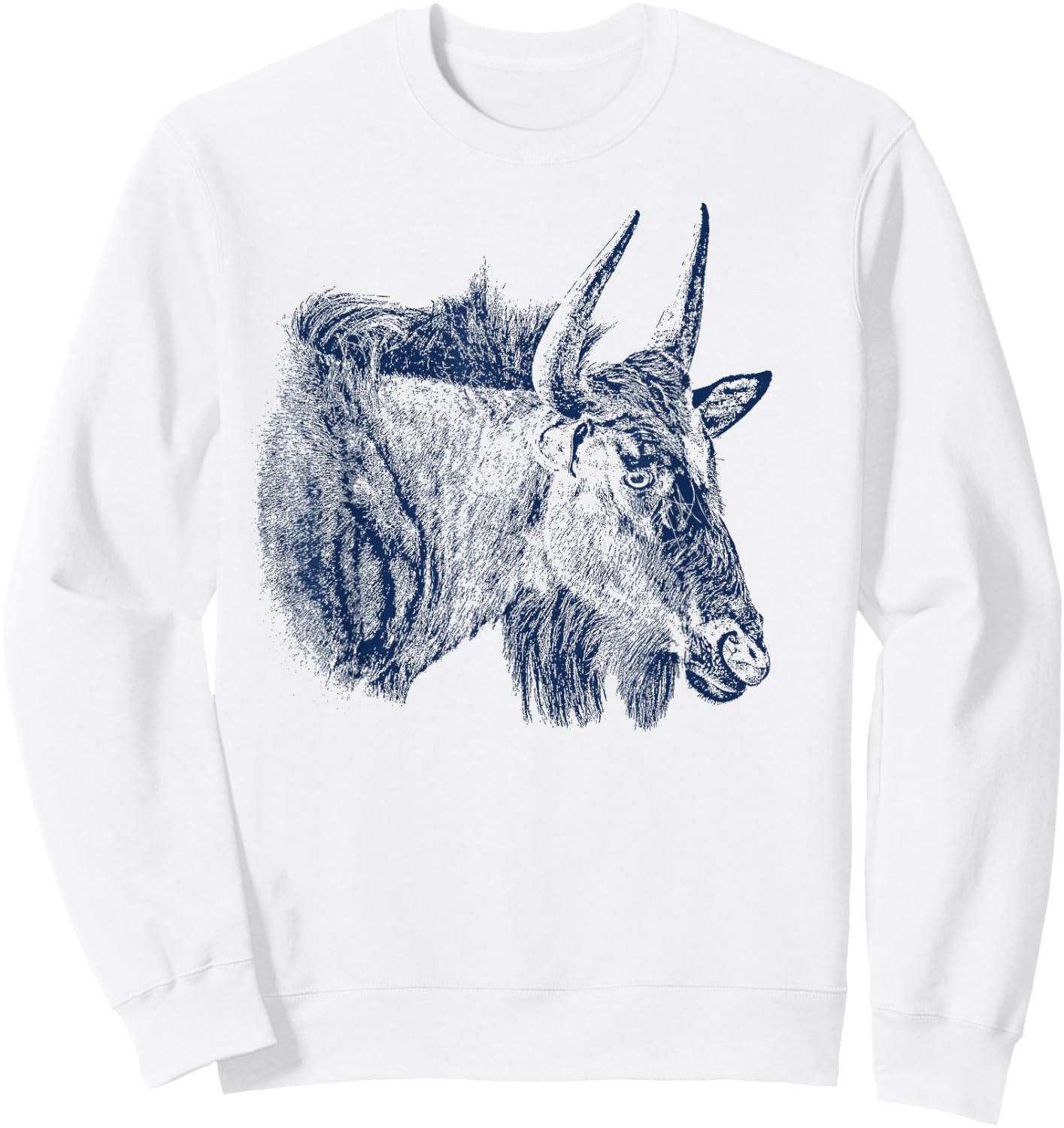 Wildebeest Picture for Wildebeest and Wildlife Fans Sweatshirt - Sweatshirt | White