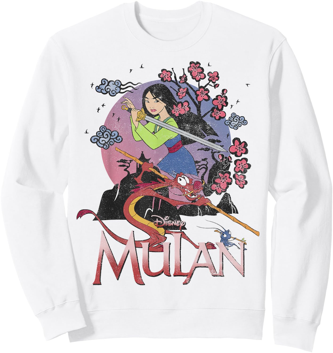 Disney Mulan and Mushu Collage Portrait Logo Small Sweatshirt - Sweatshirt | White