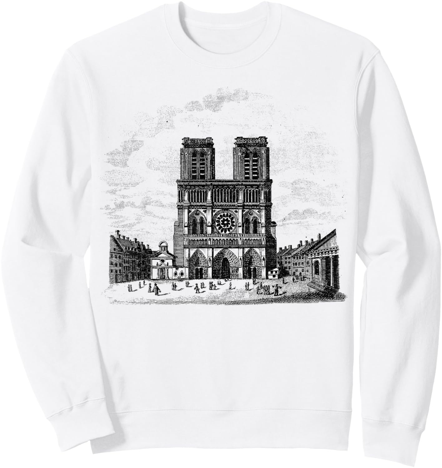 Notre Dame Paris France French Cathedral Sweatshirt - Sweatshirt | White