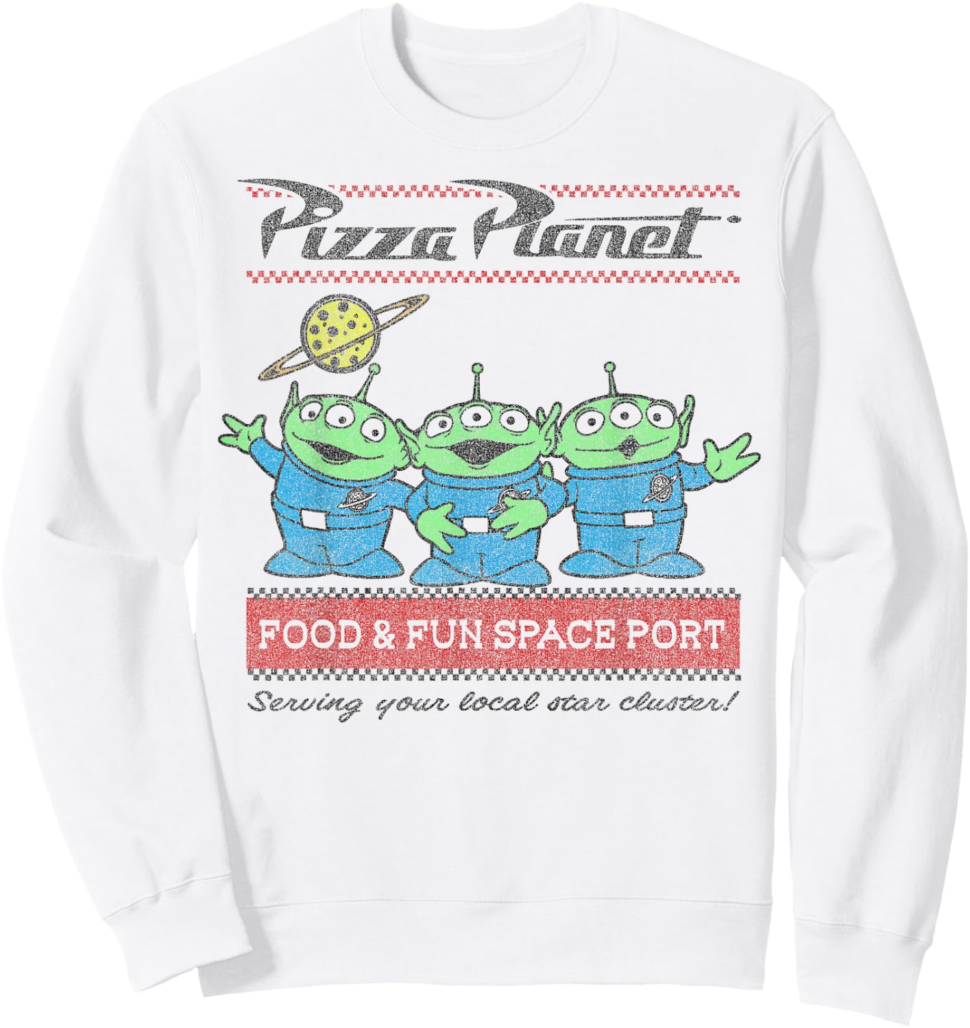 Disney Pixar Toy Story Pizza Planet Aliens Sweatshirt - Sweatshirt | White