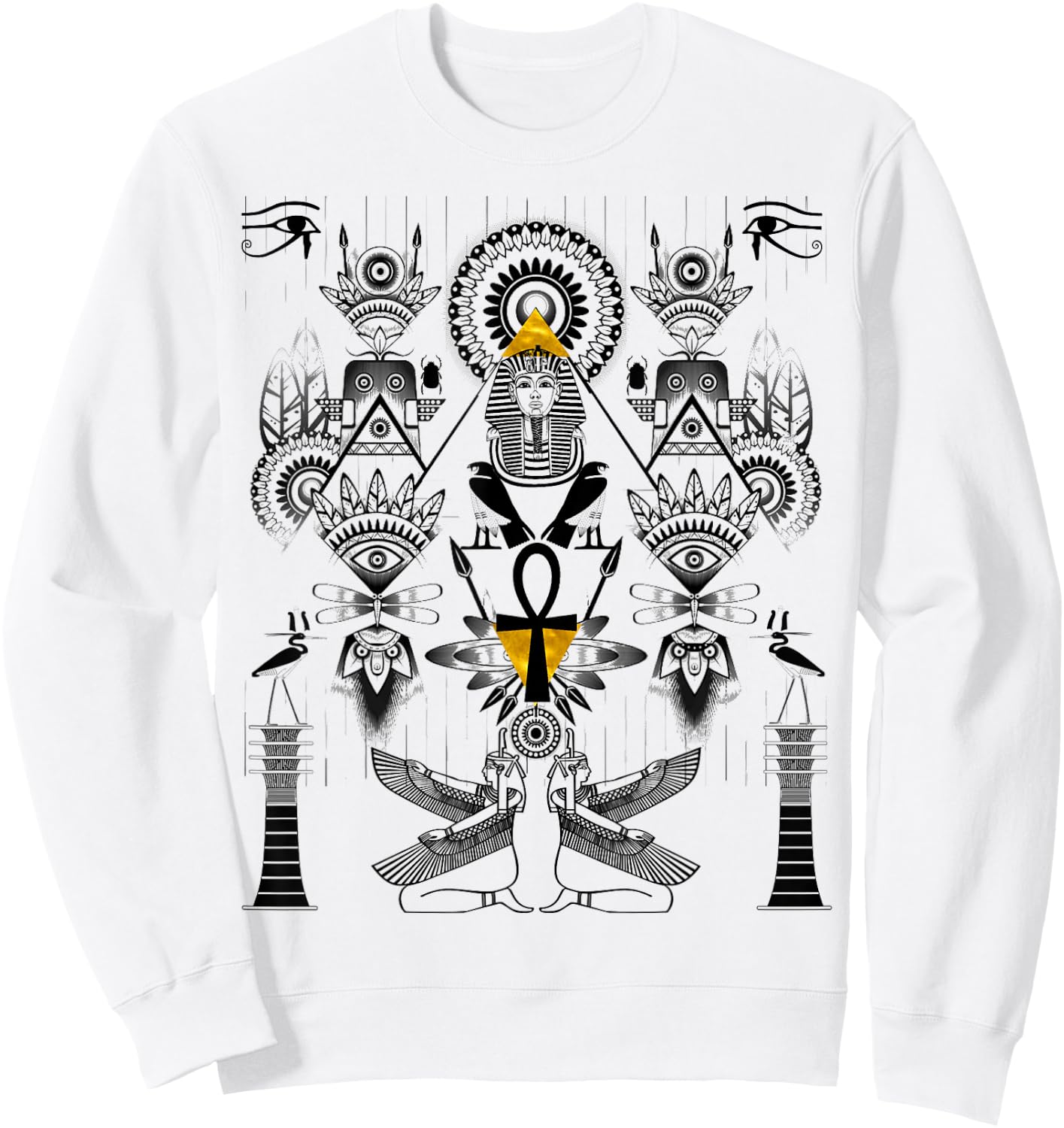 Psychedelic Inspiration Egyptian Sweatshirt - Sweatshirt | White