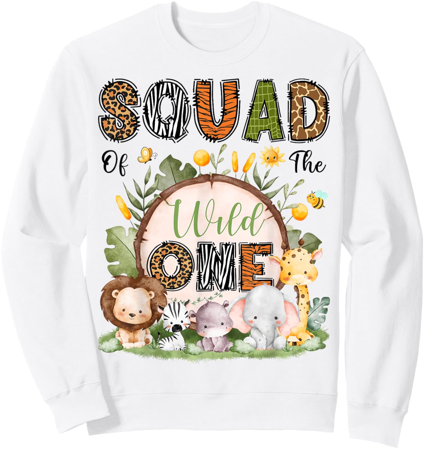 Squad Of The Wild One 1St Birthday Boy Safari Jungle Sweatshirt - Sweatshirt | White