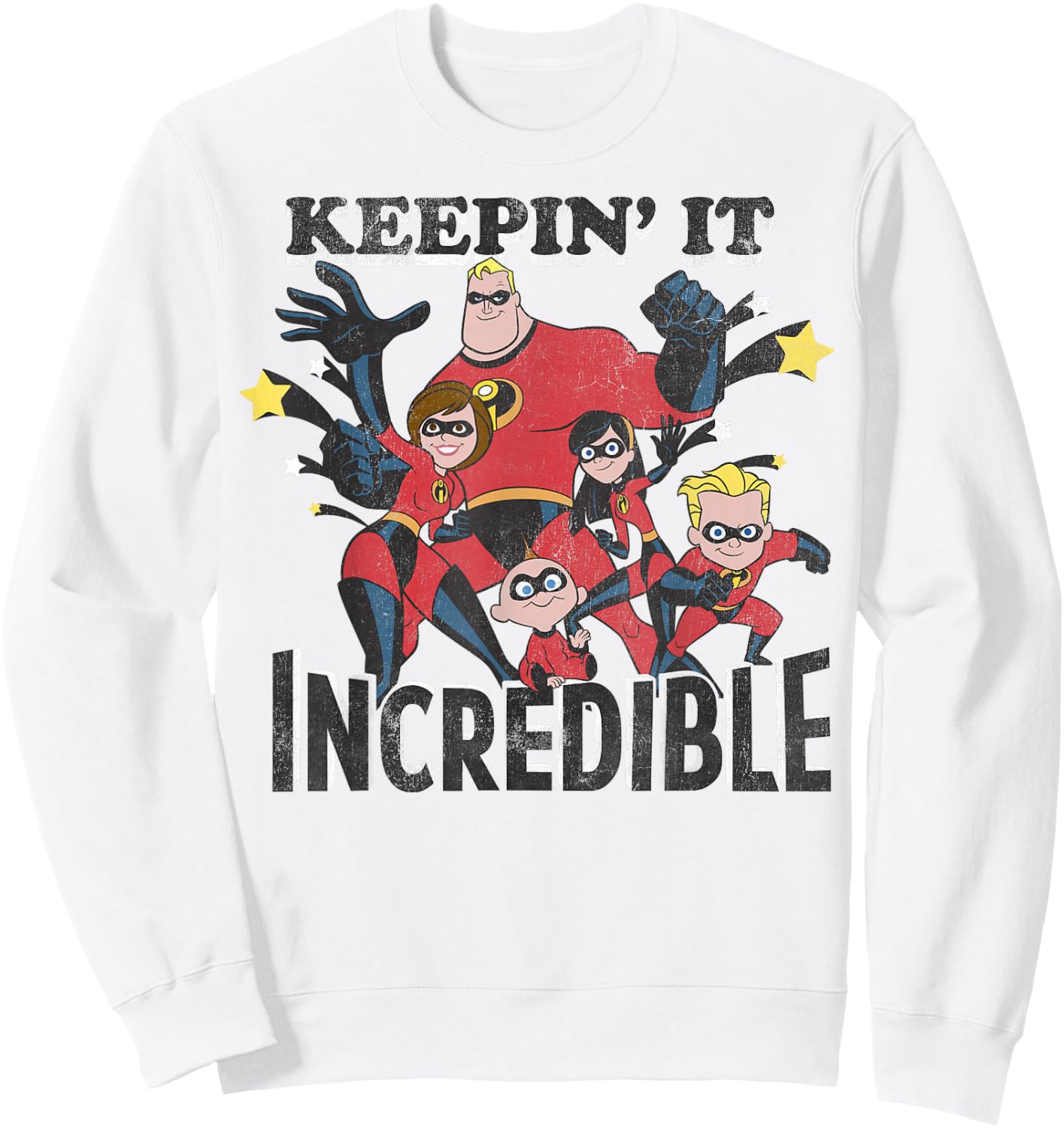 Disney Pixar The Incredibles Keepin' It Incredible Vintage Sweatshirt - Sweatshirt | White