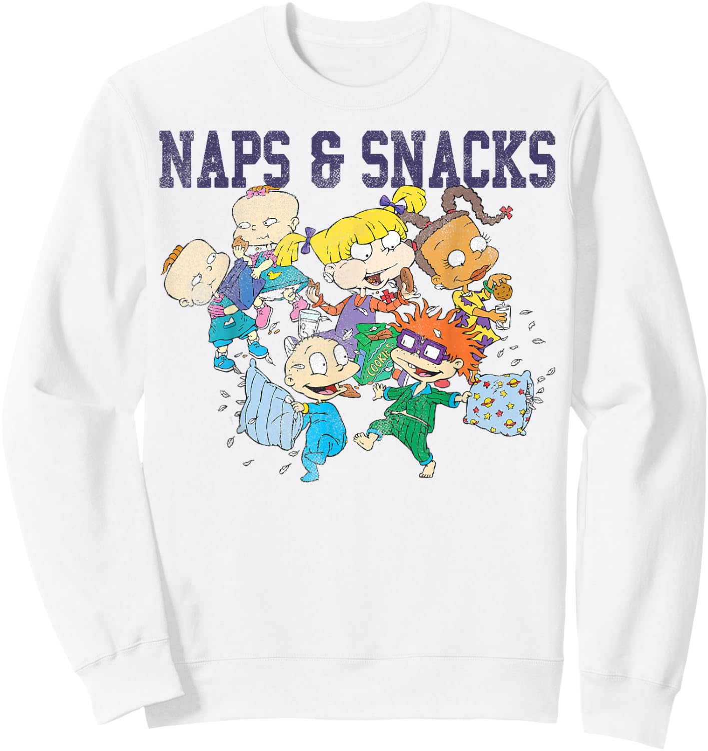 Rugrats Naps and Snacks Group Shot Graphic Sweatshirt - Sweatshirt | White