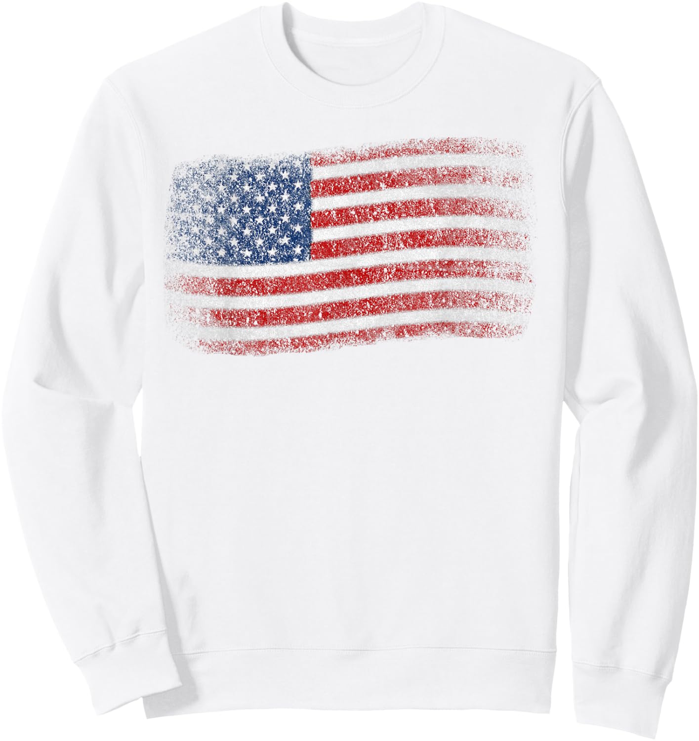 American Flag Men Women Memorial Day 4th of July USA Flag Sweatshirt - Sweatshirt | White