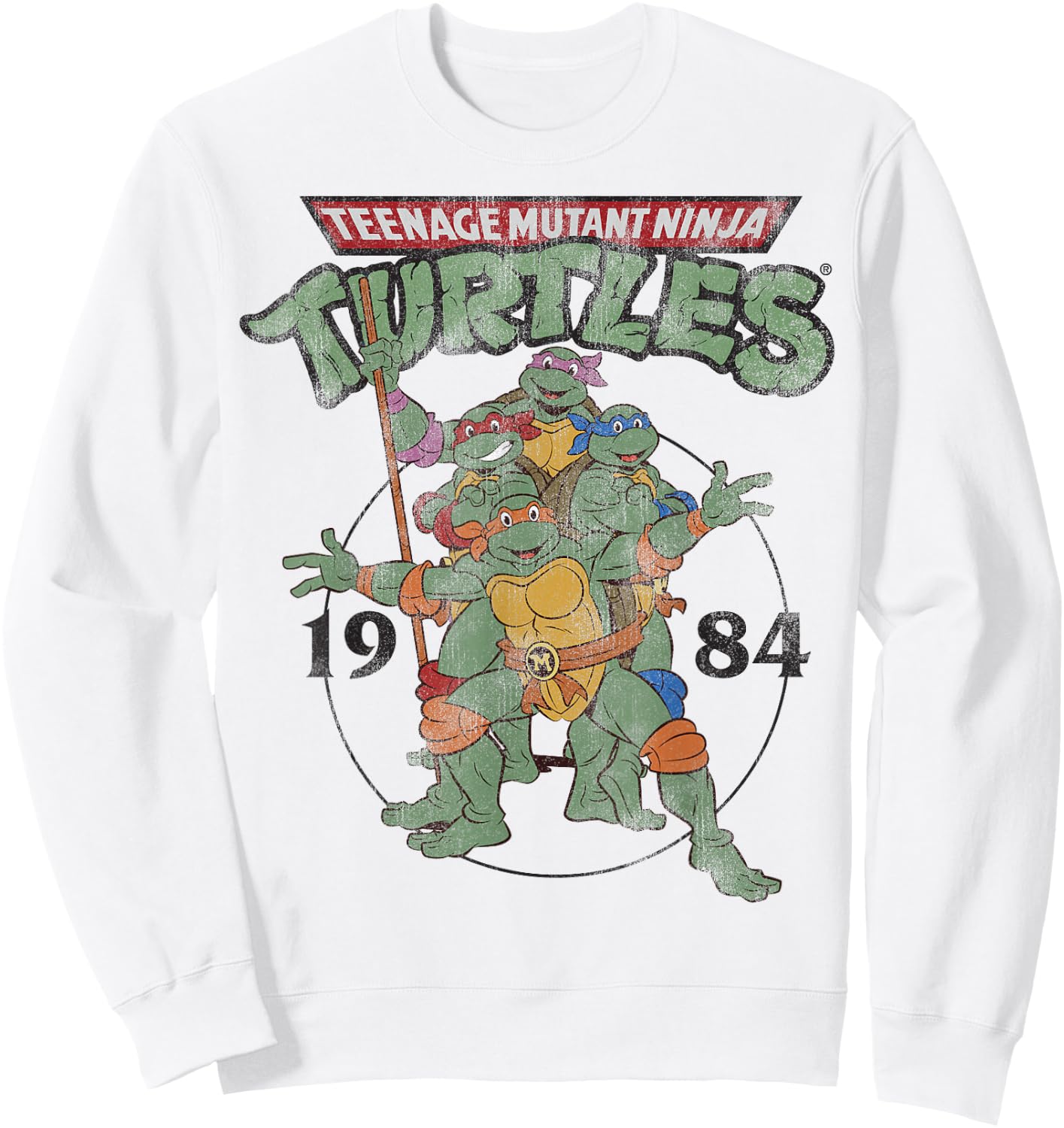 Teenage Mutant Ninja Turtles Classic Circle 1984 -Shirt Sweatshirt - Sweatshirt | White