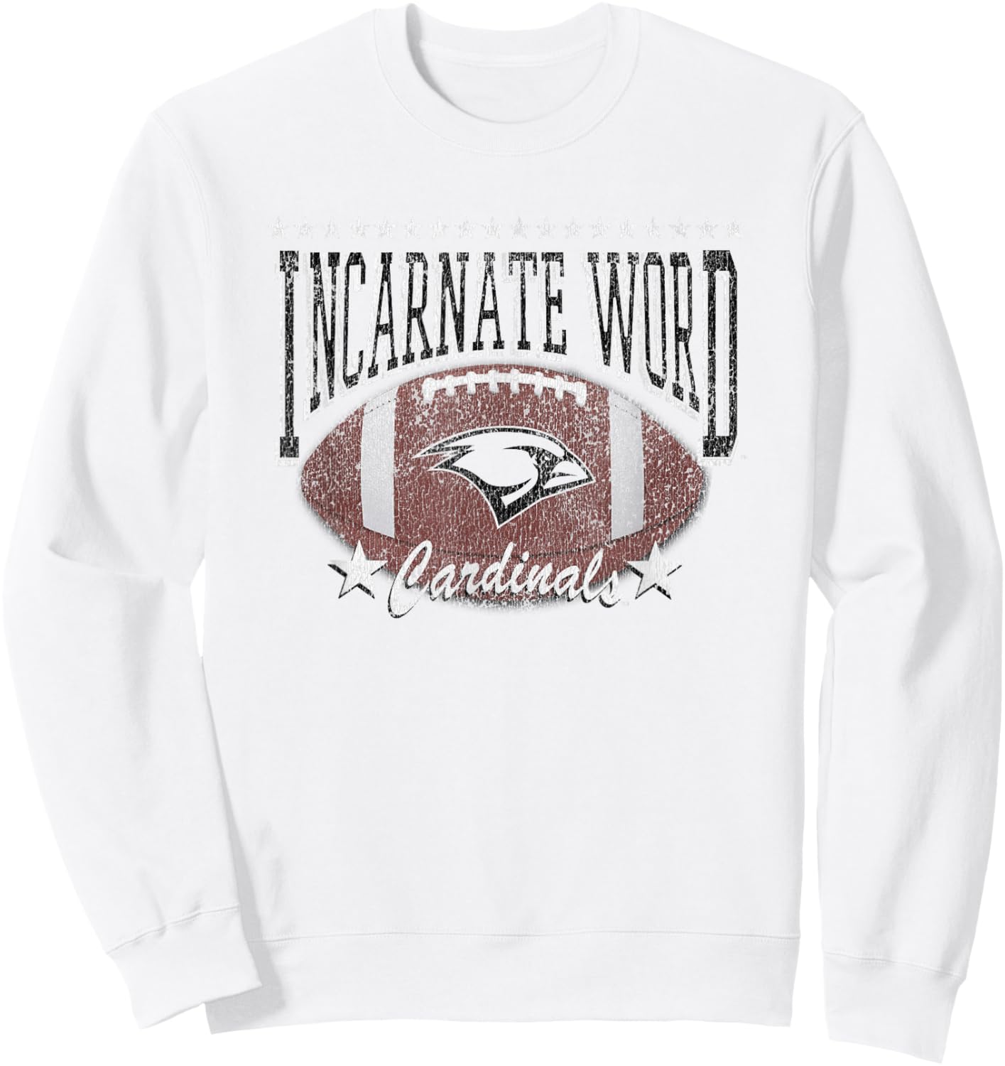 Incarnate Word Cardinals Football Vintage Stars Red Sweatshirt - Sweatshirt | White