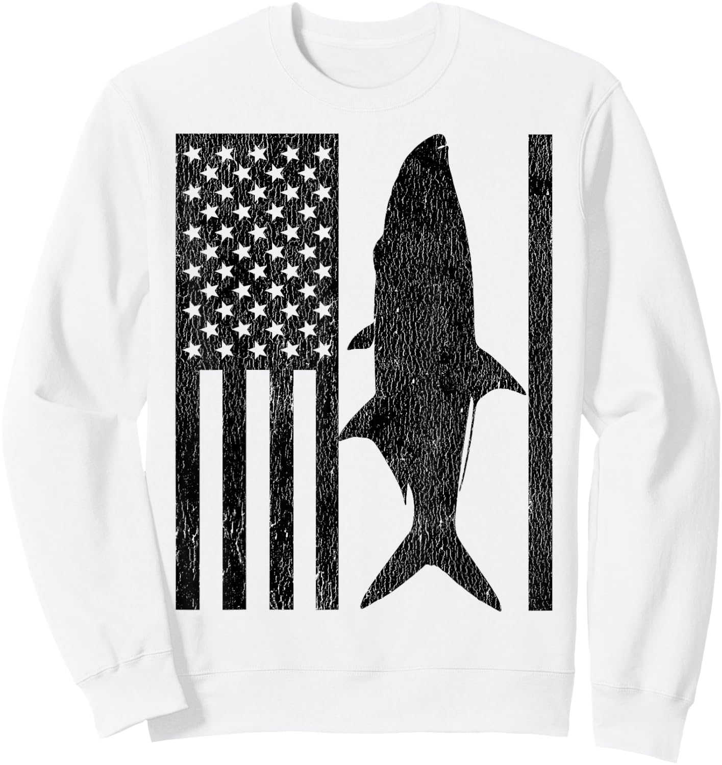 Tarpon Fishing - American Flag Tarpon Fisherman Sweatshirt - Sweatshirt | White