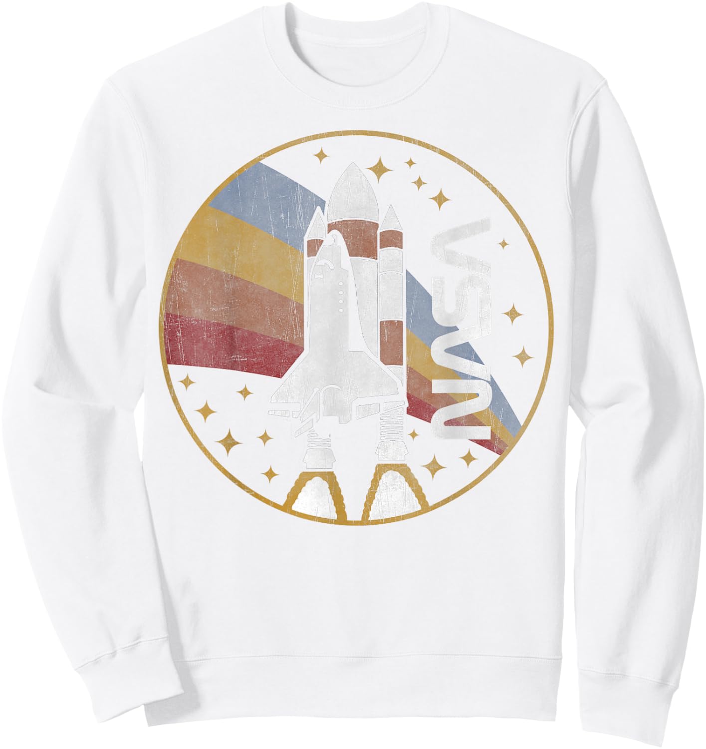 NASA Shuttle Launch with Rainbow C1 Sweatshirt - Sweatshirt | White