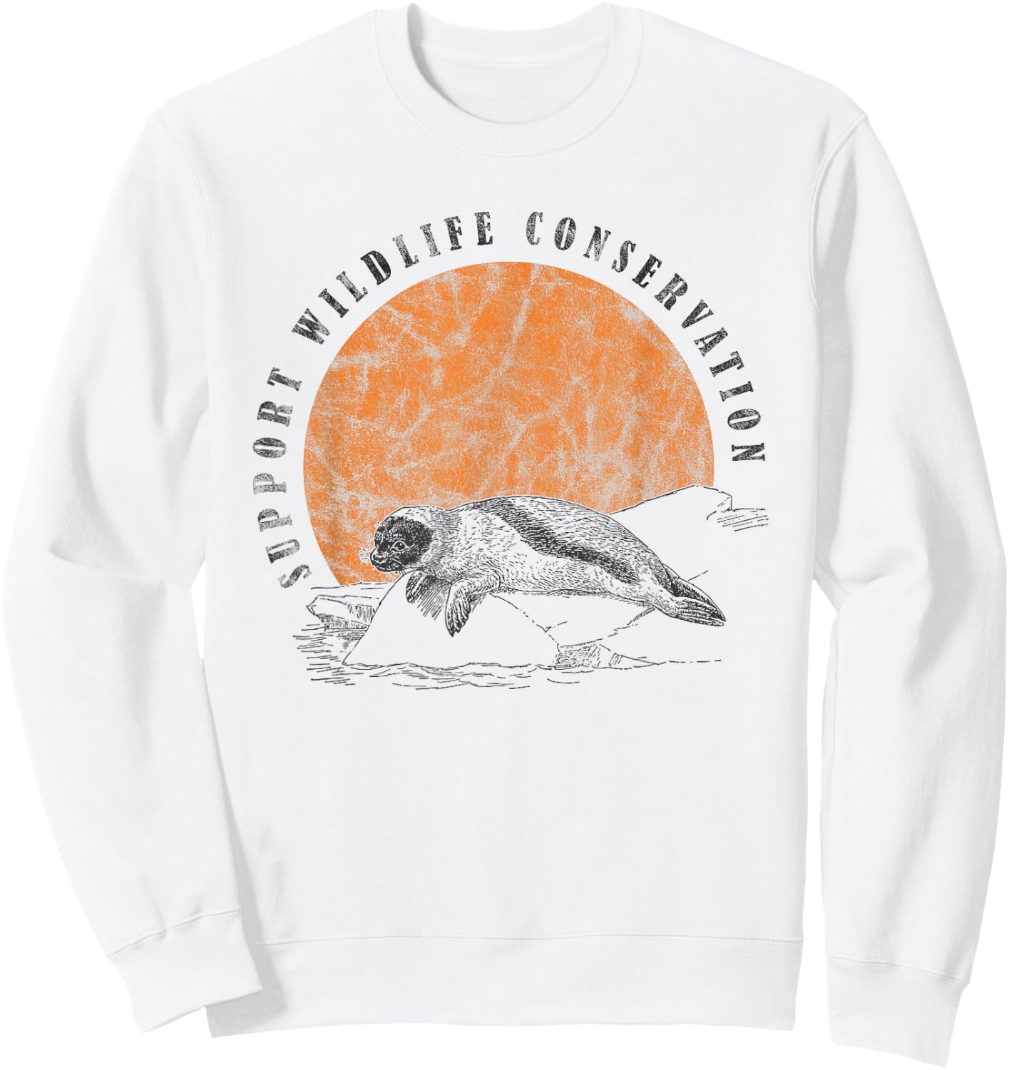 Vintage Wildlife Conservation Baby Seal Lover Gift Sweatshirt - Sweatshirt | White
