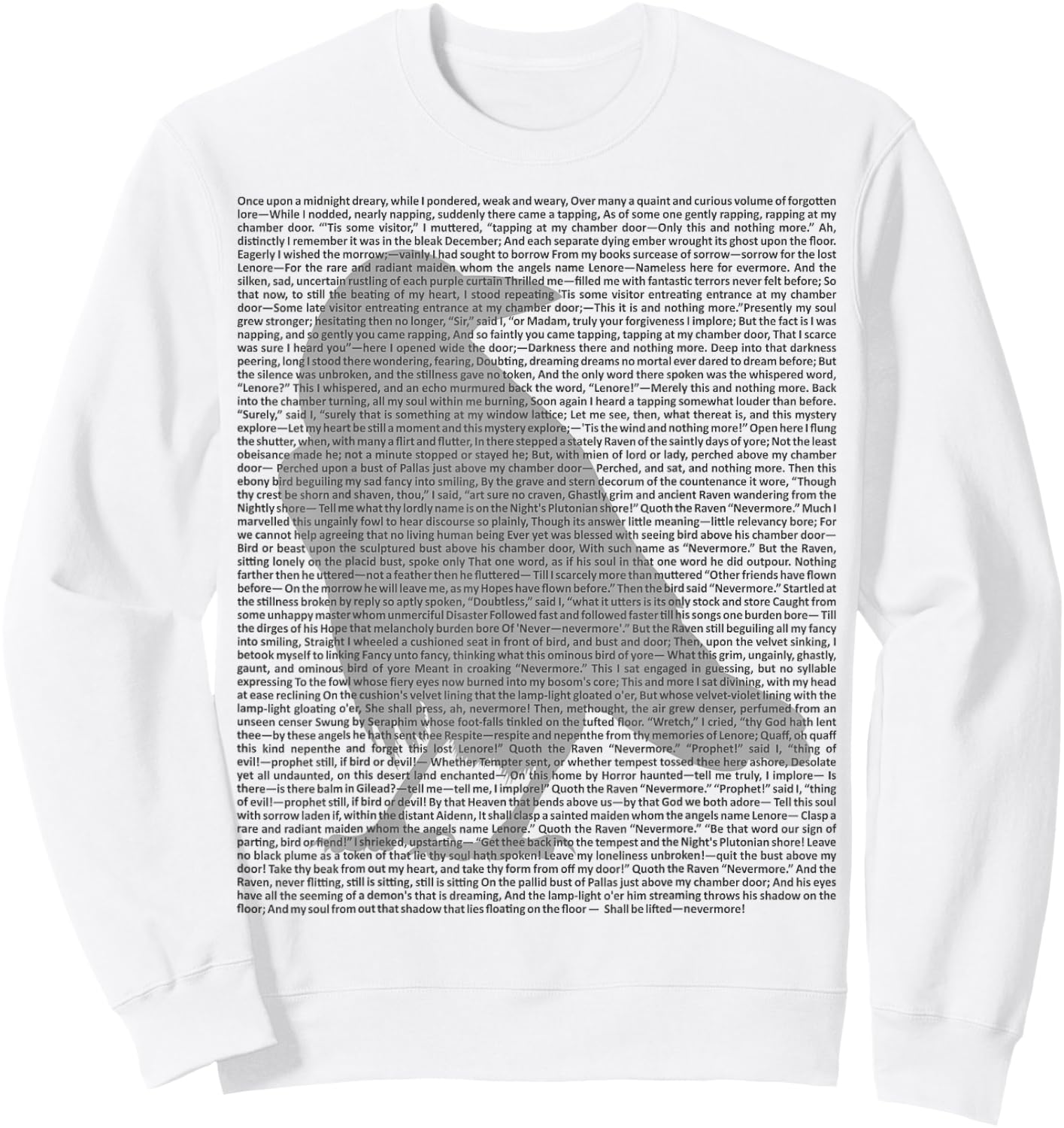 Edgar Allan Poe Poem - The Raven 1 - EAP Tribute Fan Sweatshirt - Sweatshirt | White