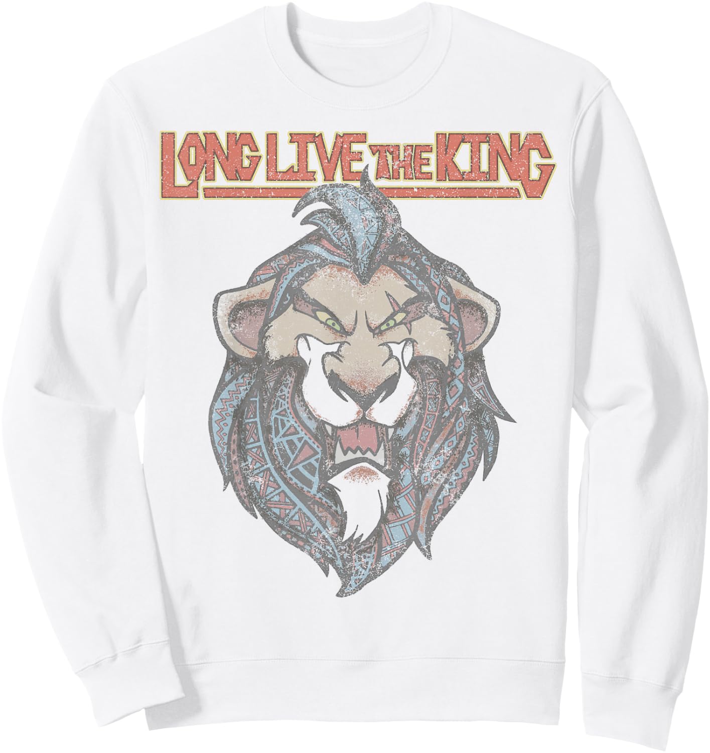 Disney The Lion King Geometric Scar Long Live The King Sweatshirt - Sweatshirt | White