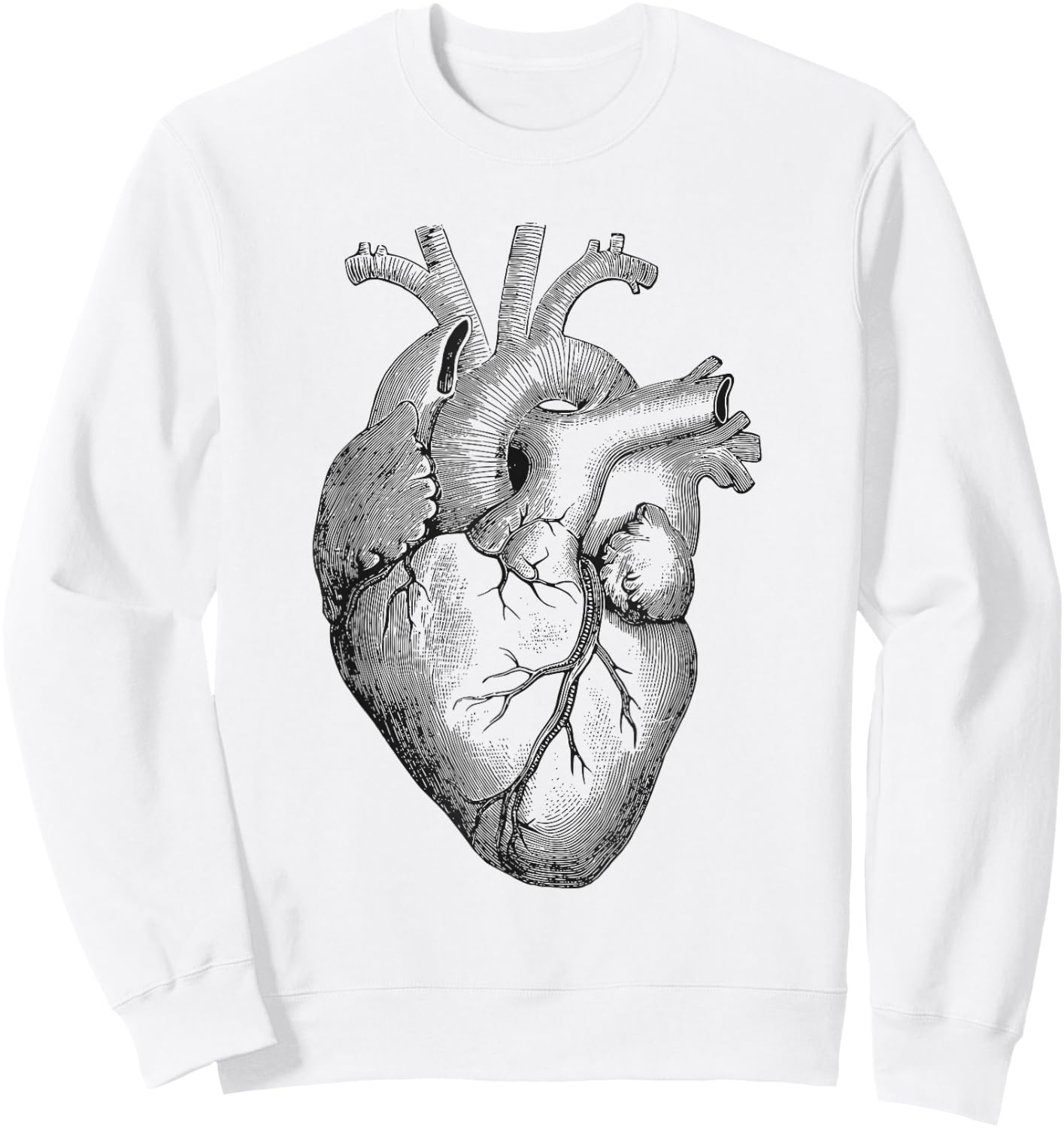 Real Anatomical Human Heart Drawing Sweatshirt - Sweatshirt | White