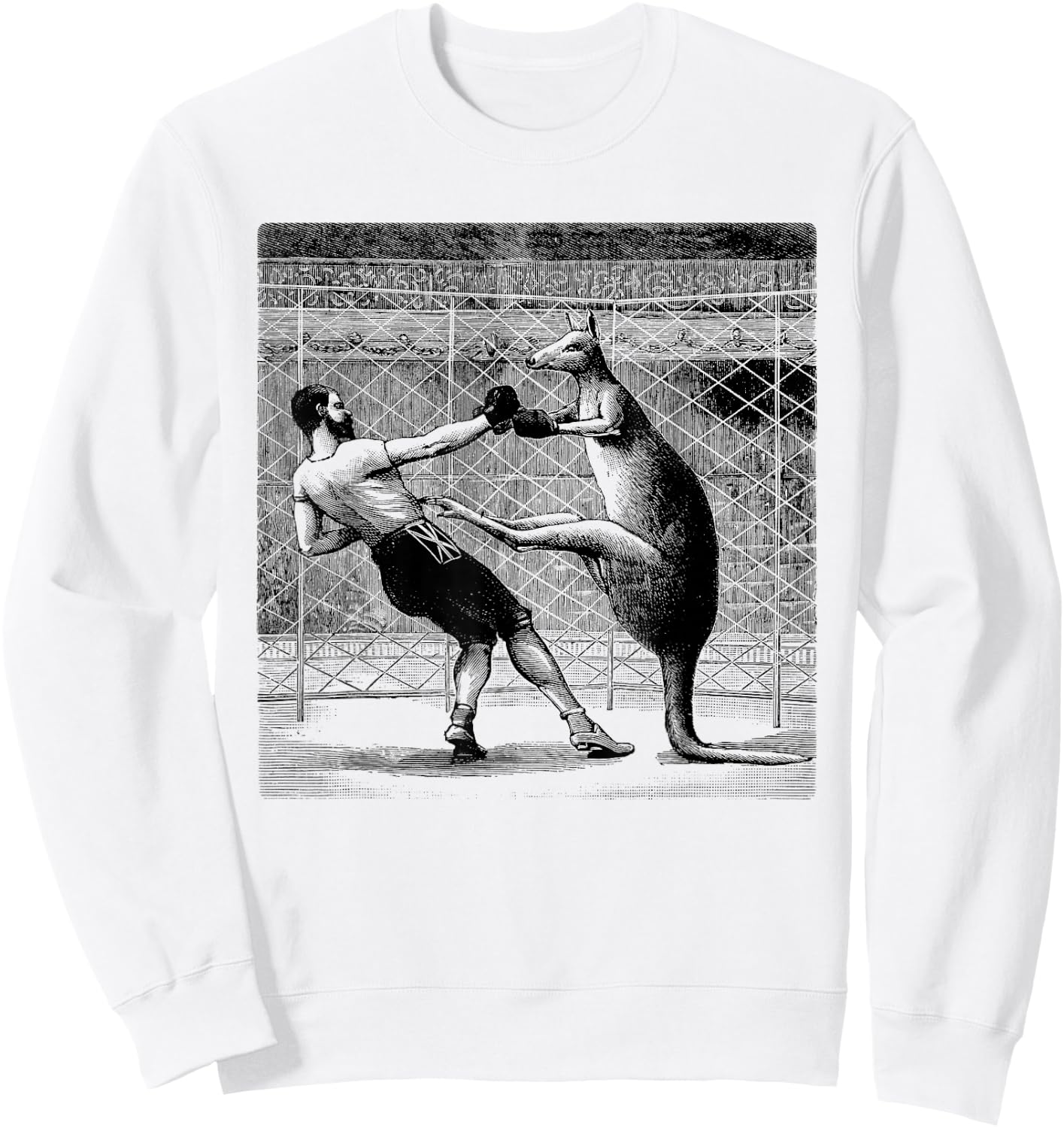 Boxing Kangaroo Print Sweatshirt - Sweatshirt | White