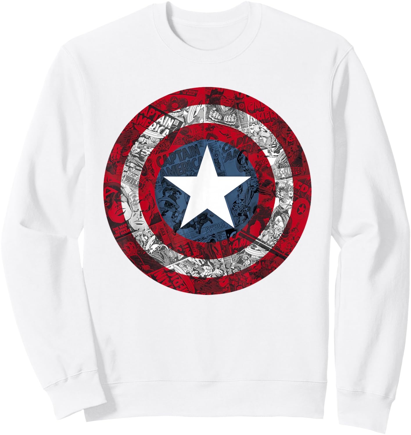 Marvel Captain America Avengers Shield Comic C1 Sweatshirt - Sweatshirt | White