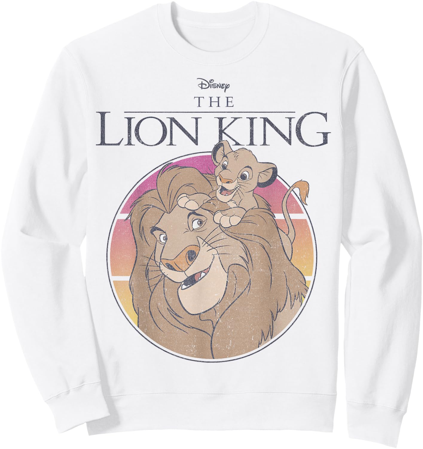 Disney The Lion King Mufasa And Simba Sunset Poster Sweatshirt - Sweatshirt | White