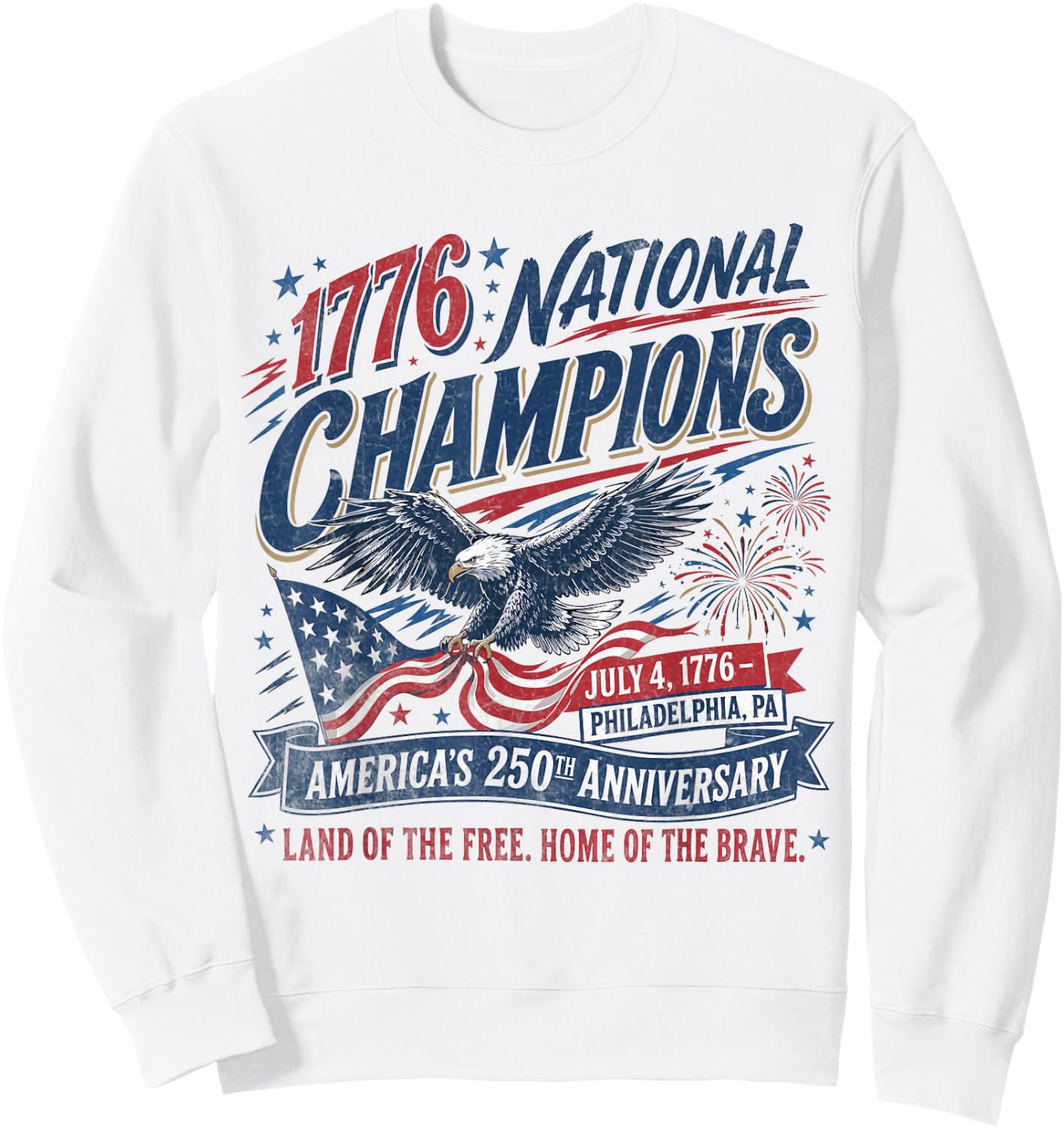 1776 National Champions Sweatshirt - Sweatshirt | White