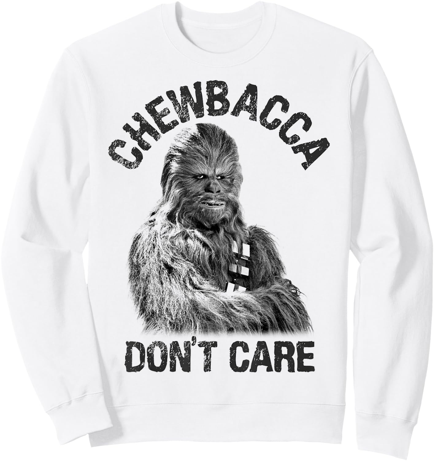 Star Wars Chewbacca Don't Care Funny Logo Sweatshirt - Sweatshirt | White