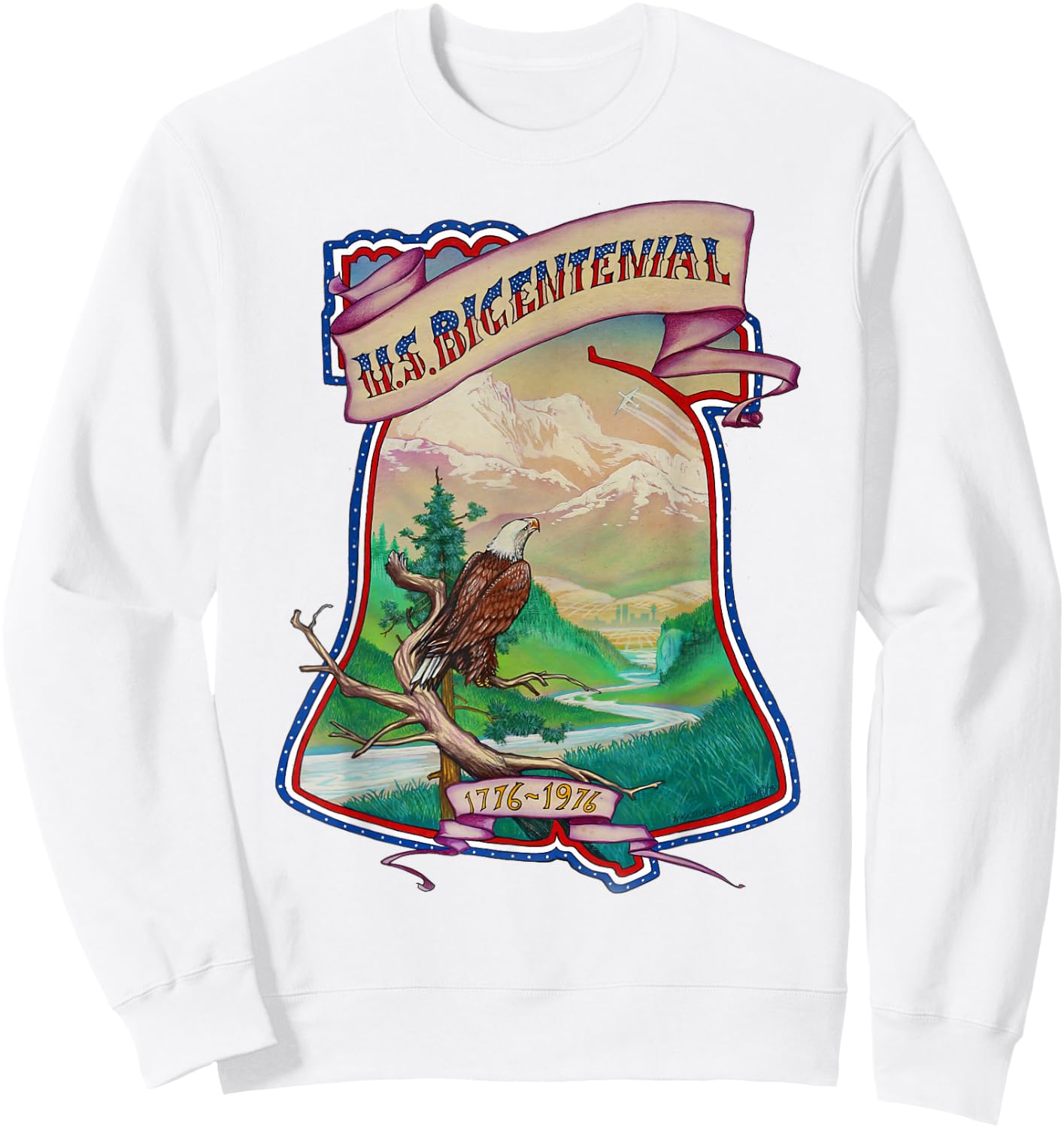 U.S. Bicentennial Patriotic Vintage Throwback 4th of July Women Kids Men Sweatshirt - Sweatshirt | White