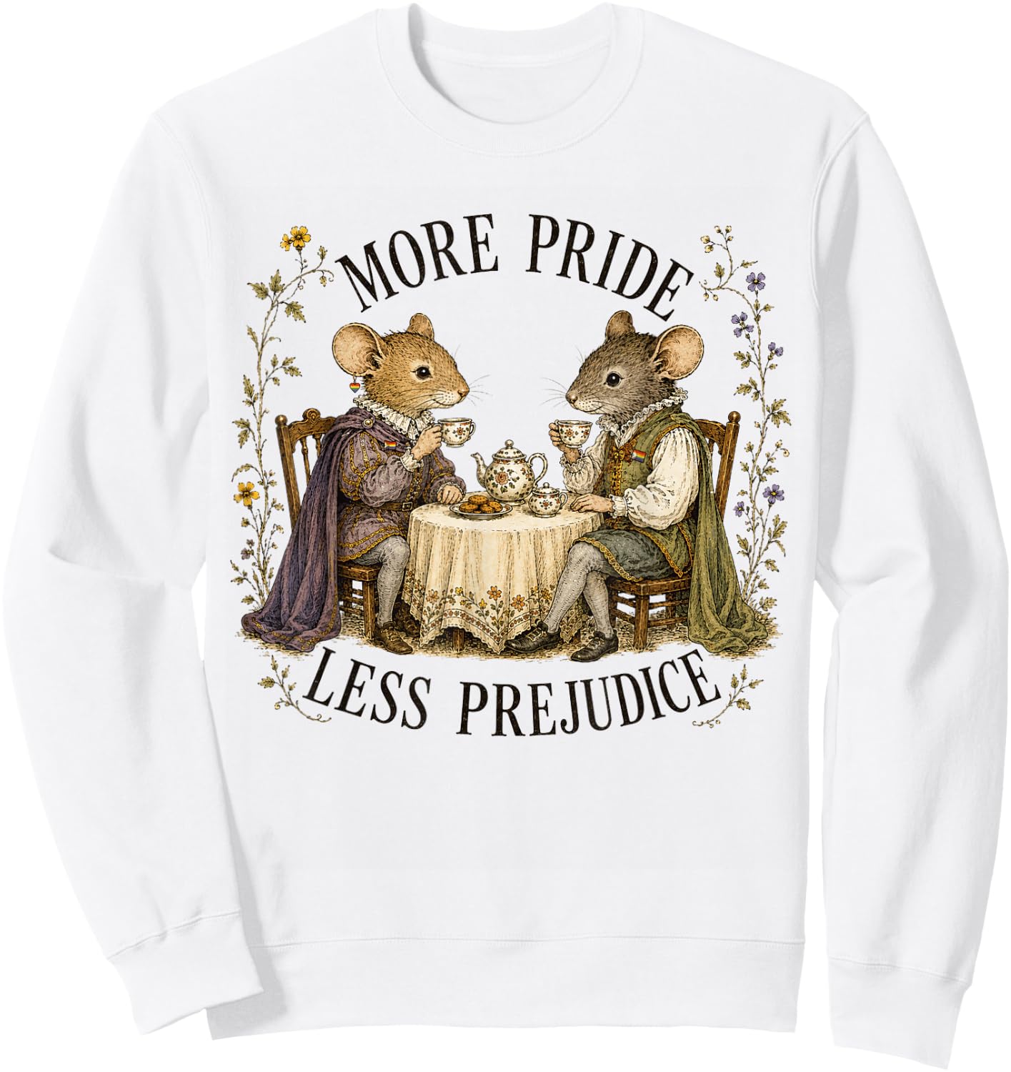 More Pride Less Prejudice Two Side Rats Men Women Sweatshirt - Sweatshirt | White