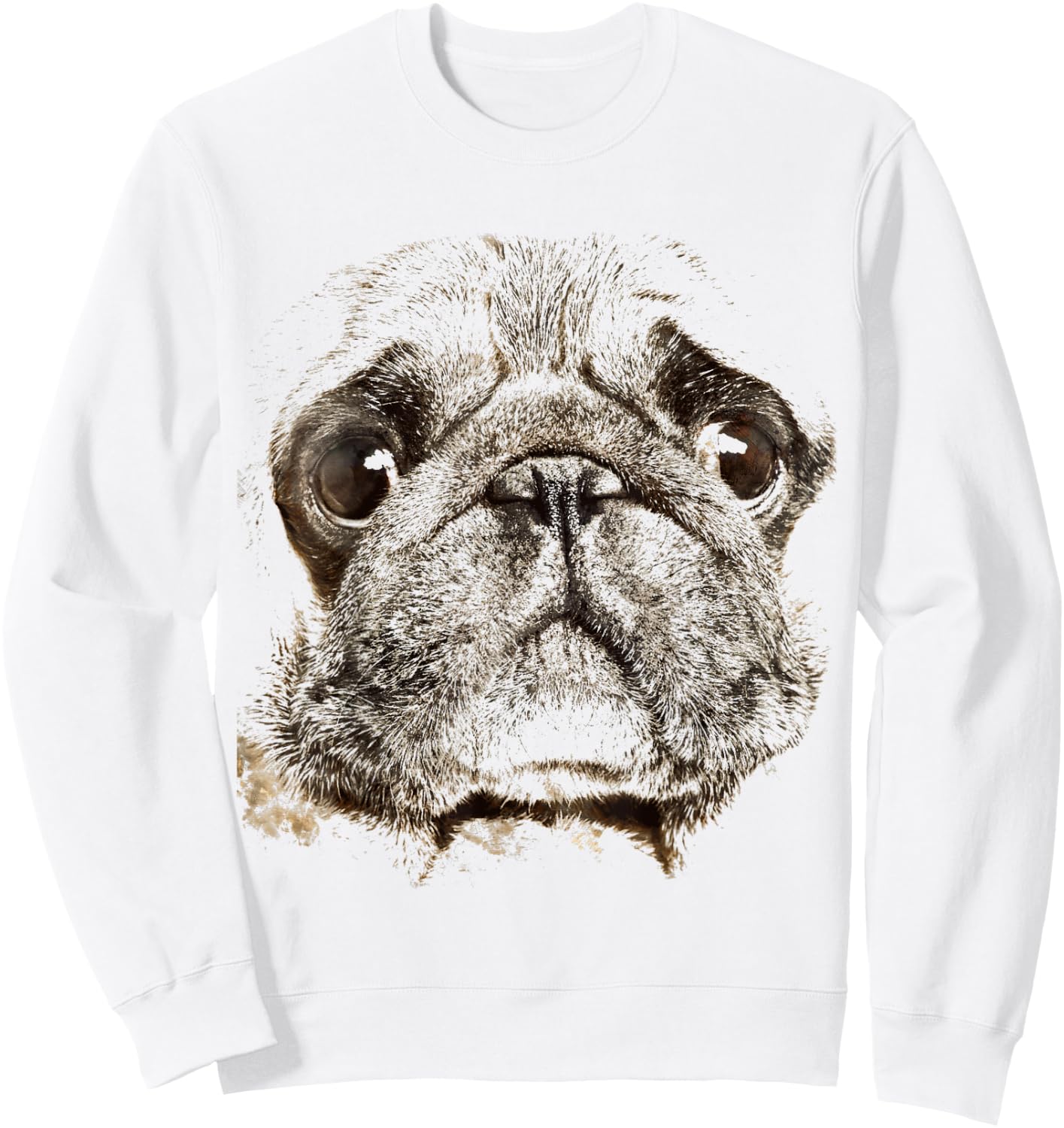 Pug Dog Animal Faces Men Women Girls Kids Sweatshirt - Sweatshirt | White