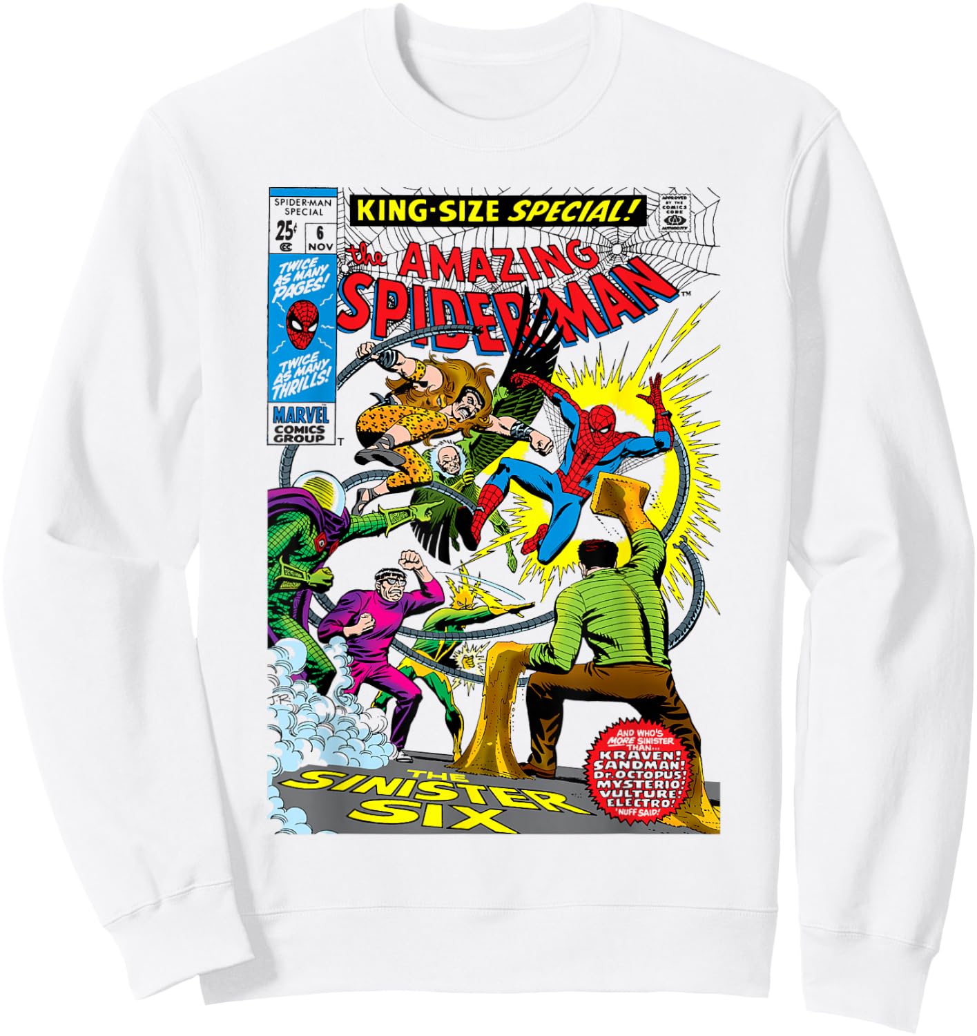 Marvel The Amazing Spider-Man Retro Comic Cover White Sweatshirt - Sweatshirt | White